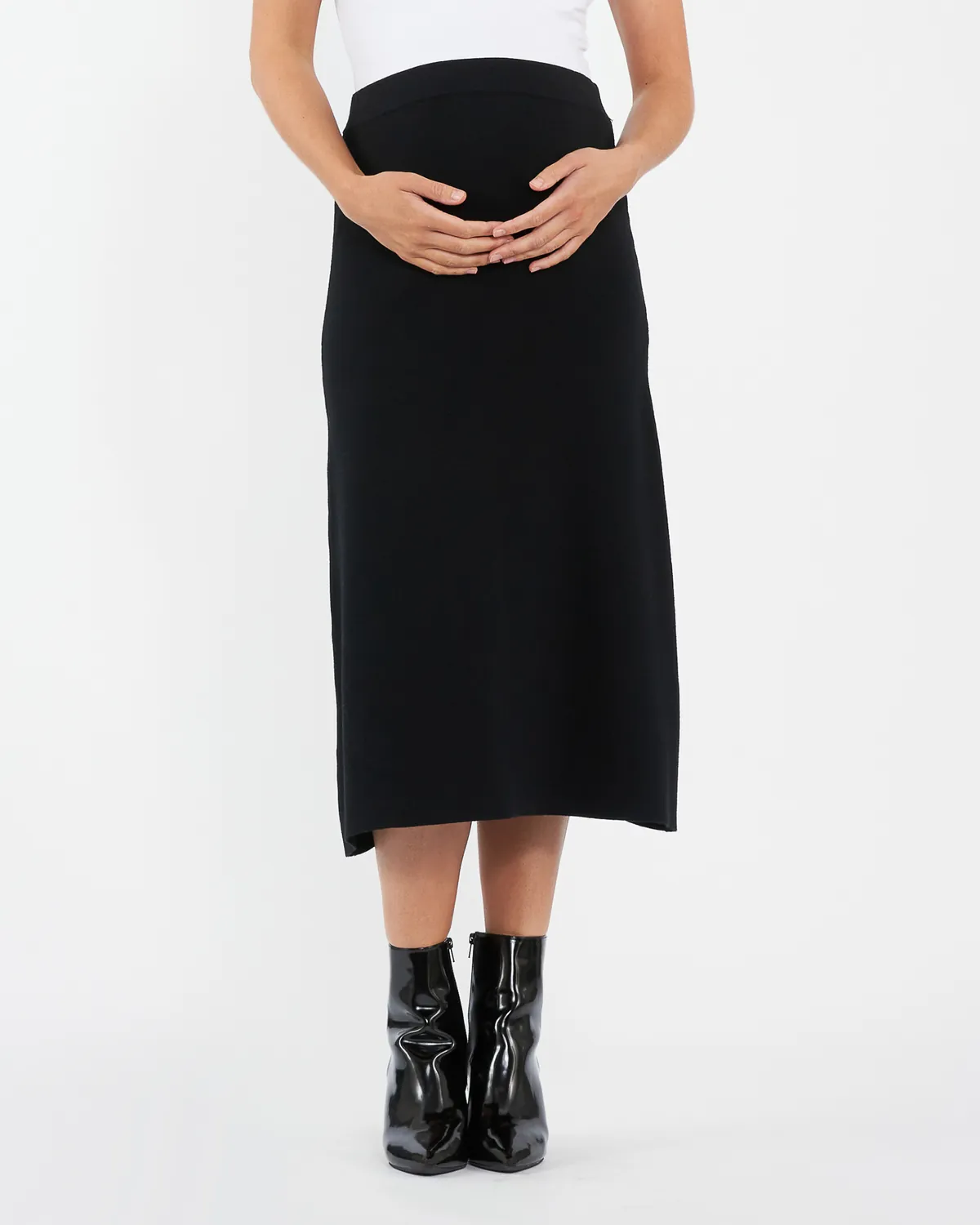A-Line Knit Skirt Black - Image 2