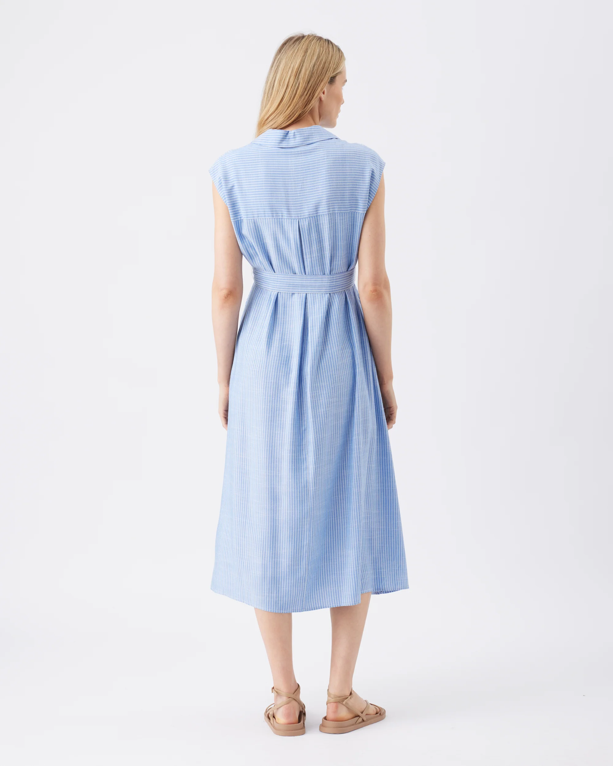 Abby Stripe Shirt Dress Blue / White - Image 4
