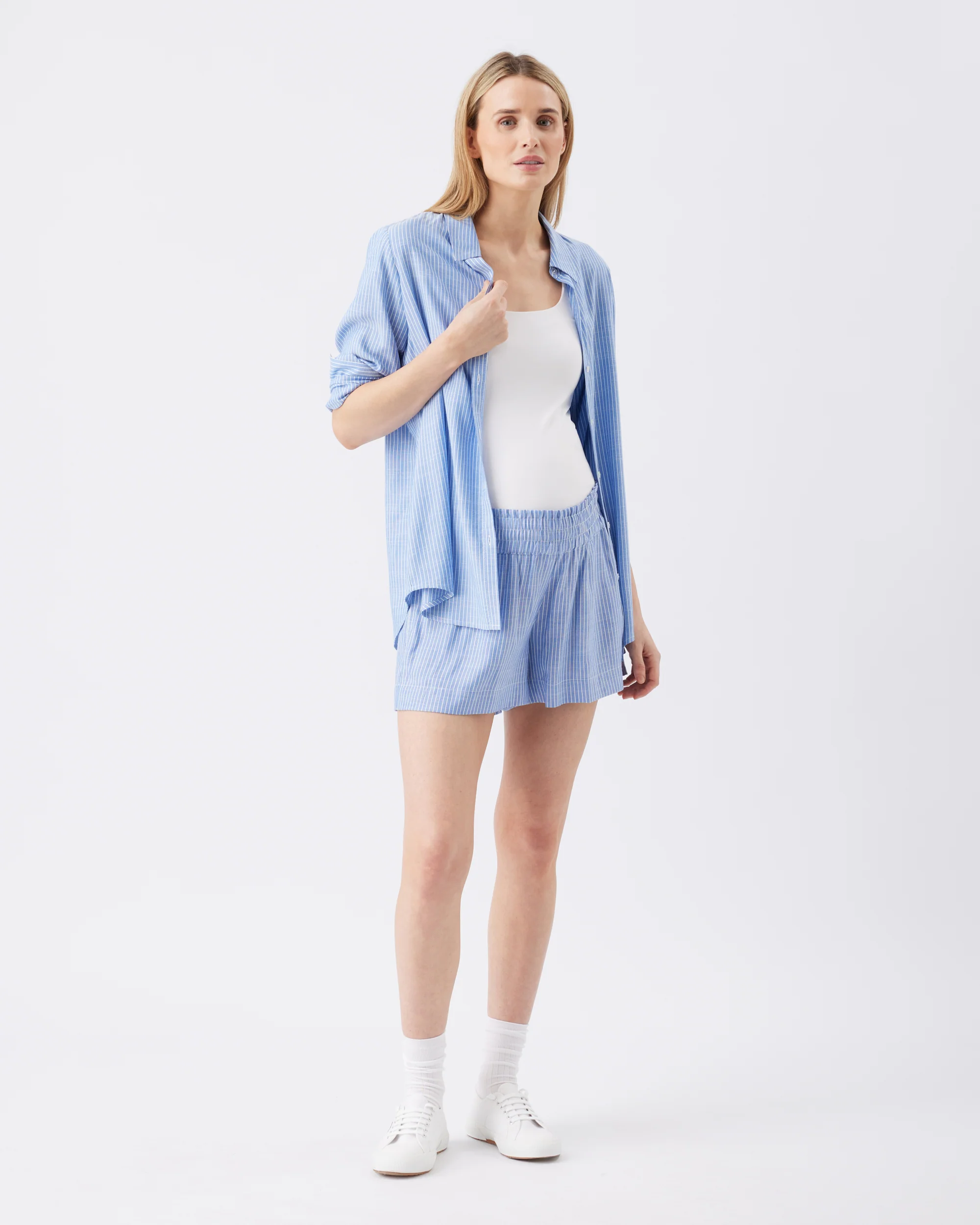 Abby Stripe Short Blue / White - Image 2