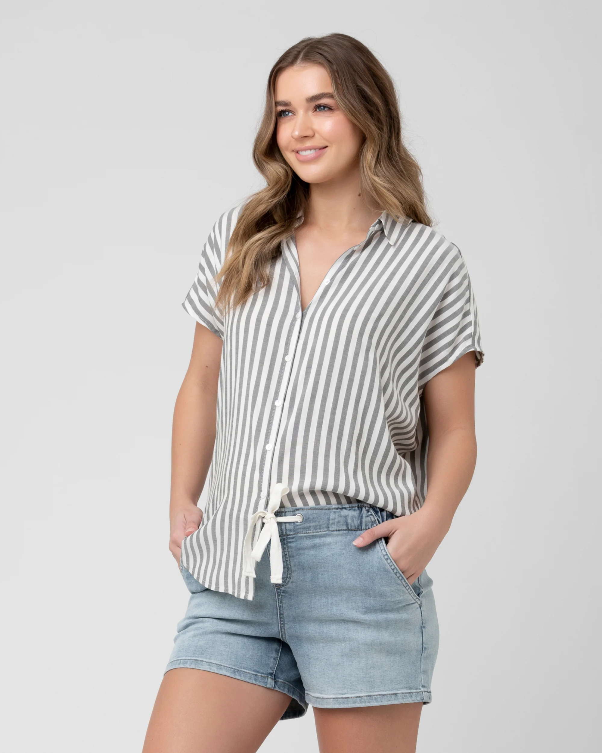 Ada Relaxed Shirt Black / White - Image 3