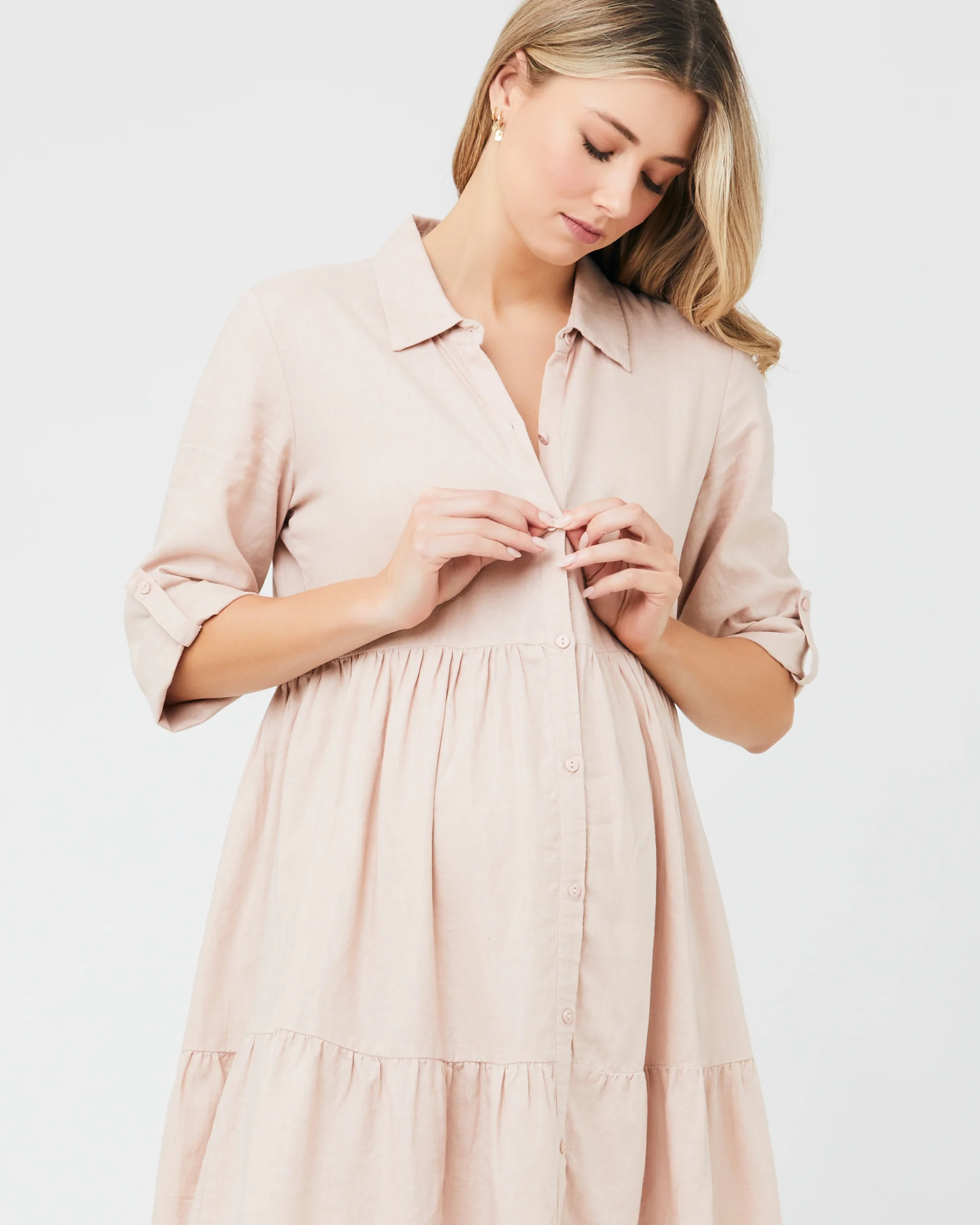 Adel Linen Dress Peachy Pink - Image 4