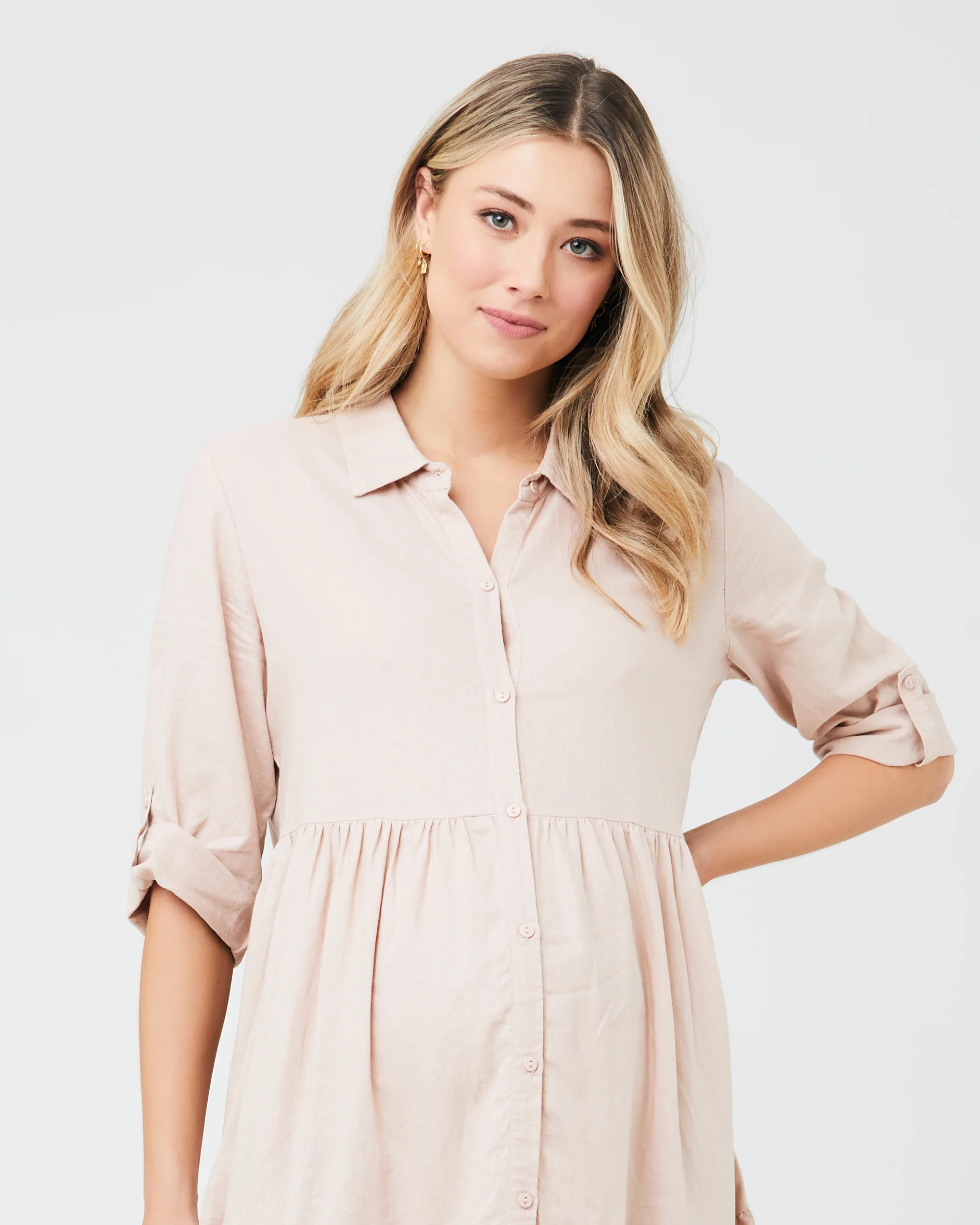 Adel Linen Dress Peachy Pink - Image 6