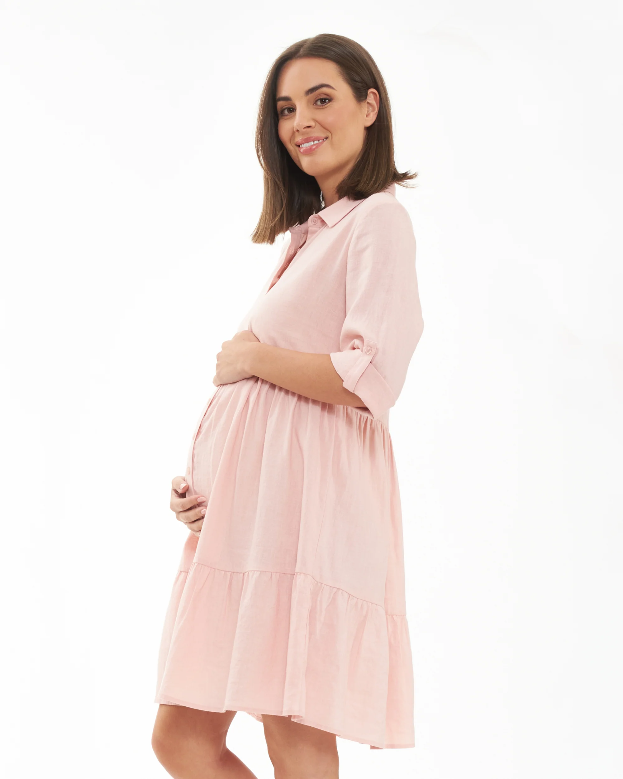 Adel Linen Dress Soft Pink - Image 4