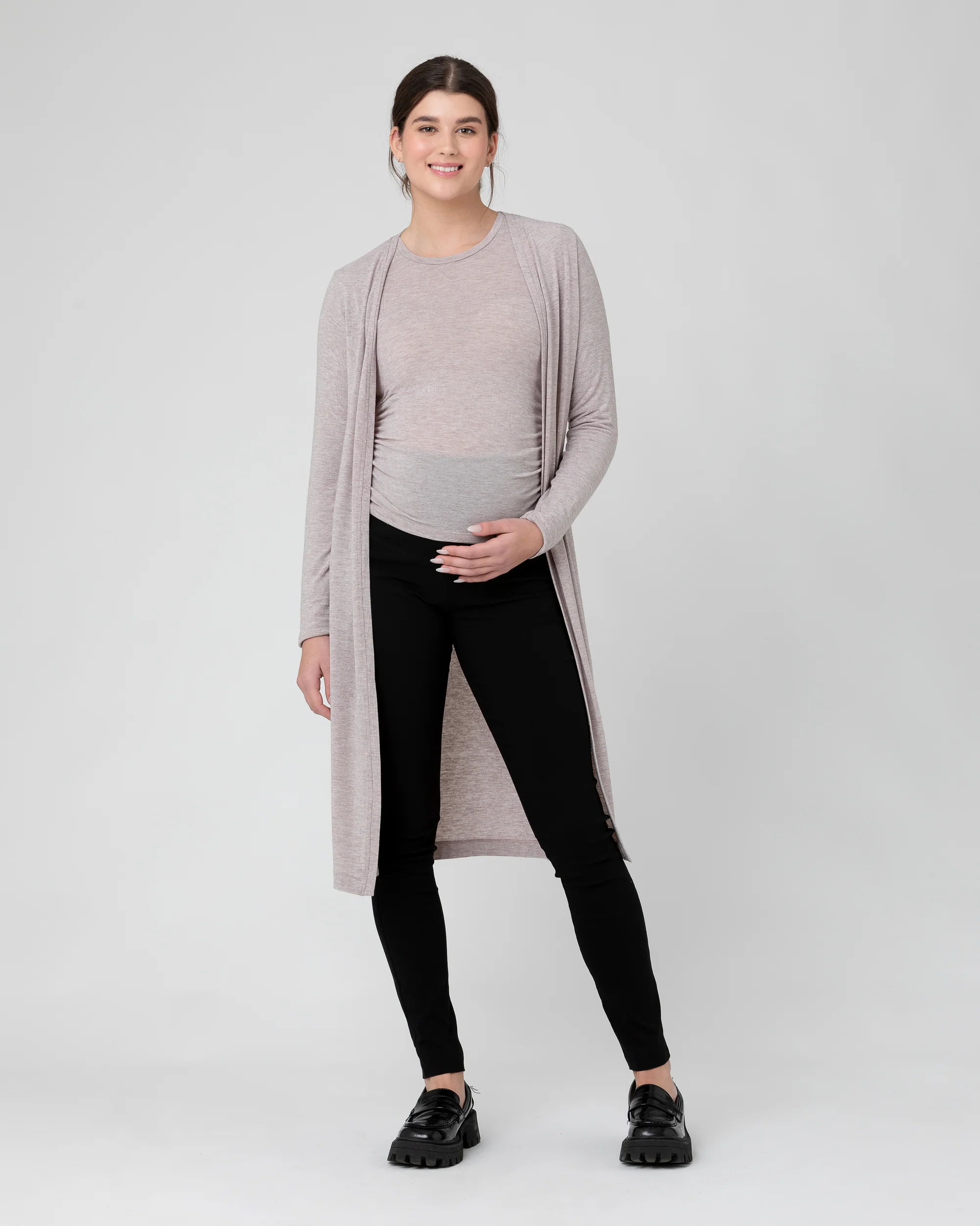 Amber Ruched Long Sleeve Top Sand - Image 4