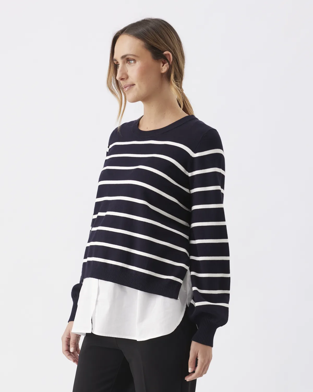 Anna Detachable Nursing Knit   Midnight / White - Image 4