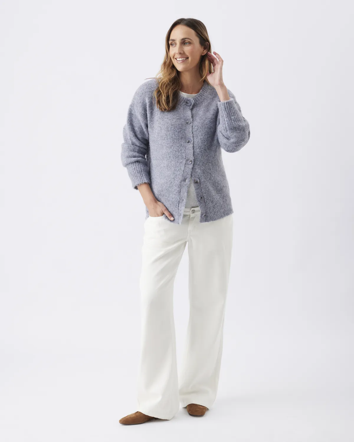 Ariana Knit Cardigan   Ash Blue - Image 3