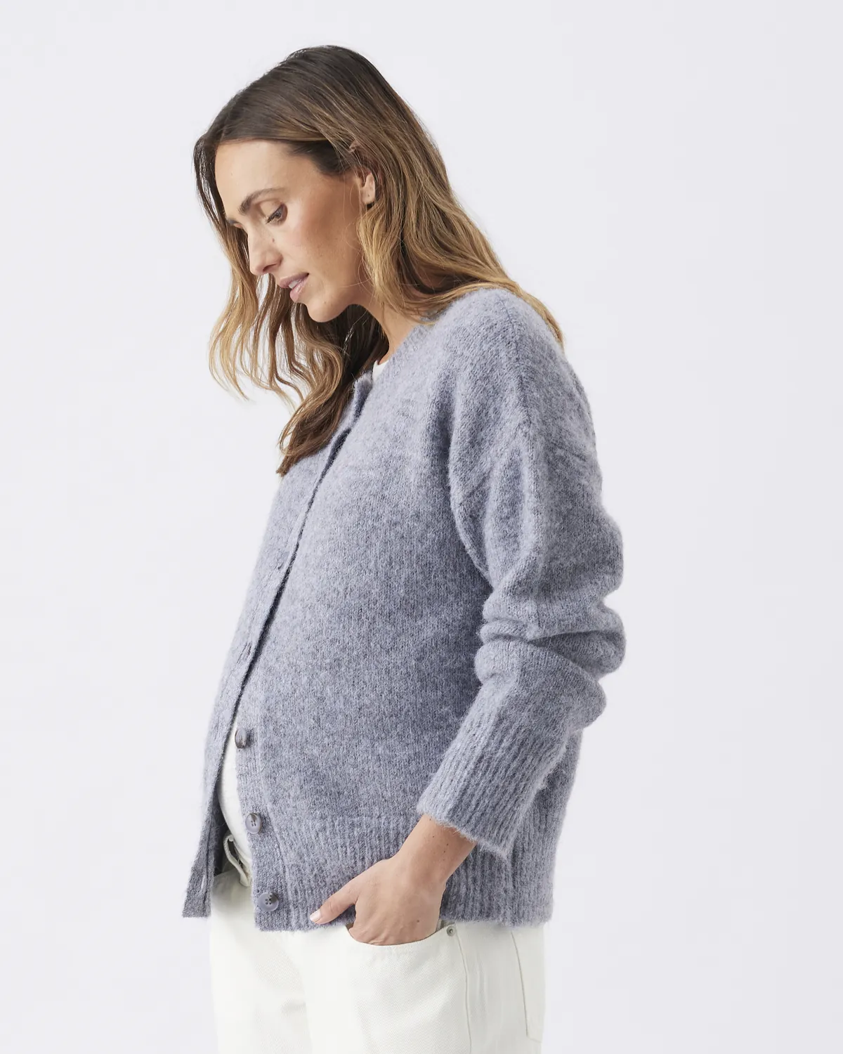 Ariana Knit Cardigan   Ash Blue - Image 5