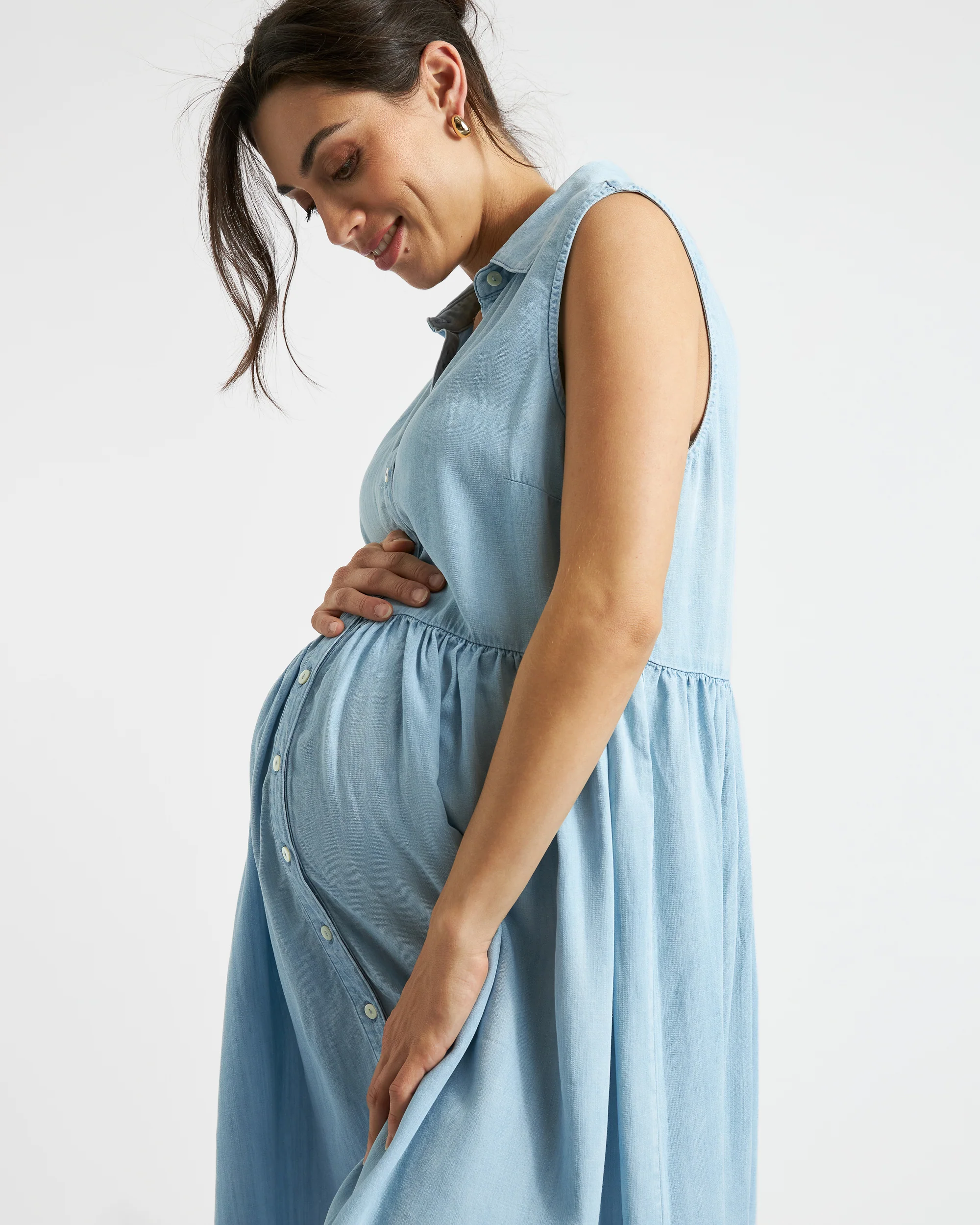 Bec Chambray Dress  Clean Fade - Image 2