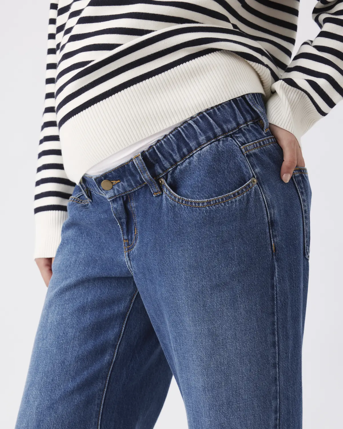 Billie Elastic Waist Jean Dark Wash - Image 5