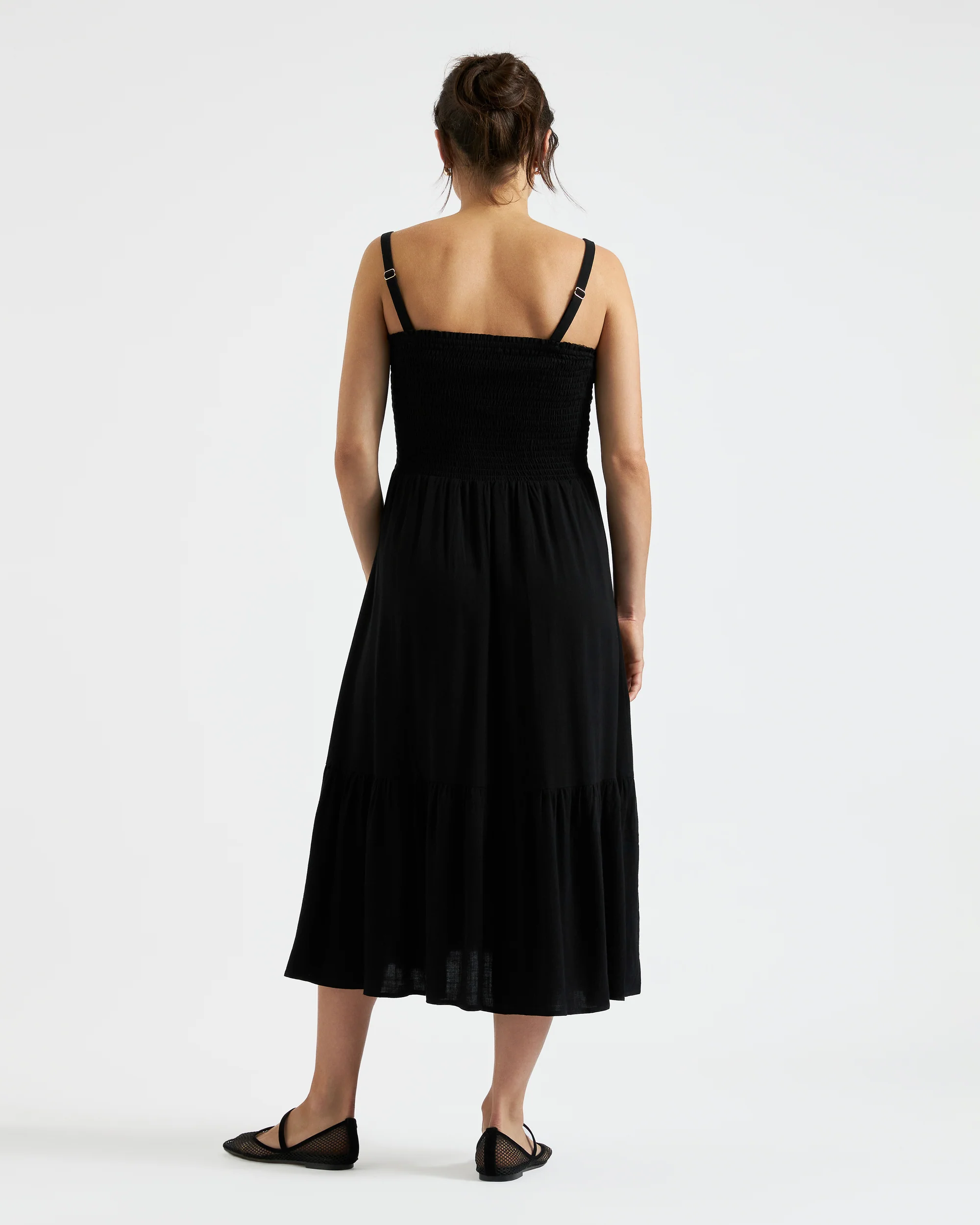 Blair Shirred Dress Black - Image 5
