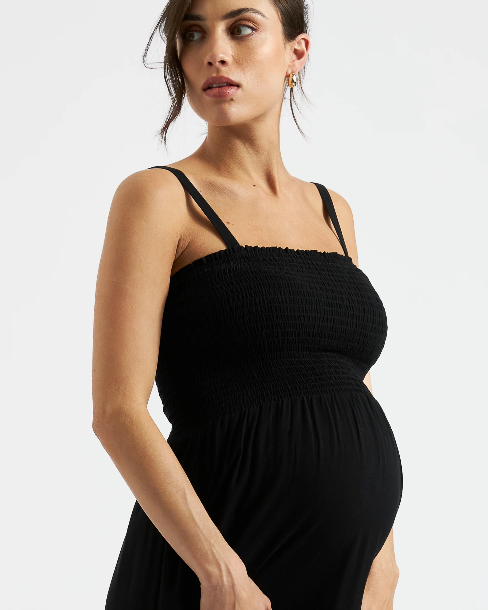 Blair Shirred Dress Black - Image 6