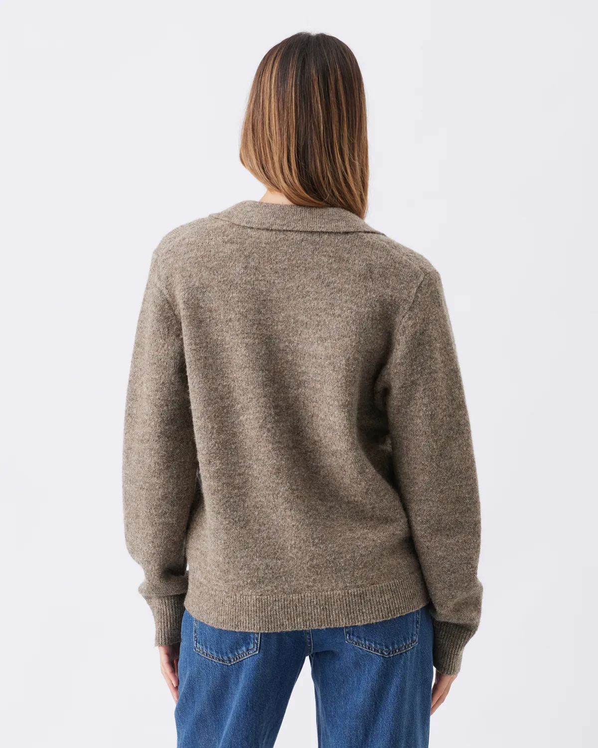 Brodie Collared Cardigan Truffle - Image 5