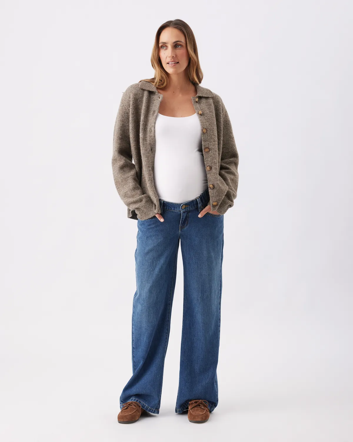 Brodie Collared Cardigan Truffle - Image 7