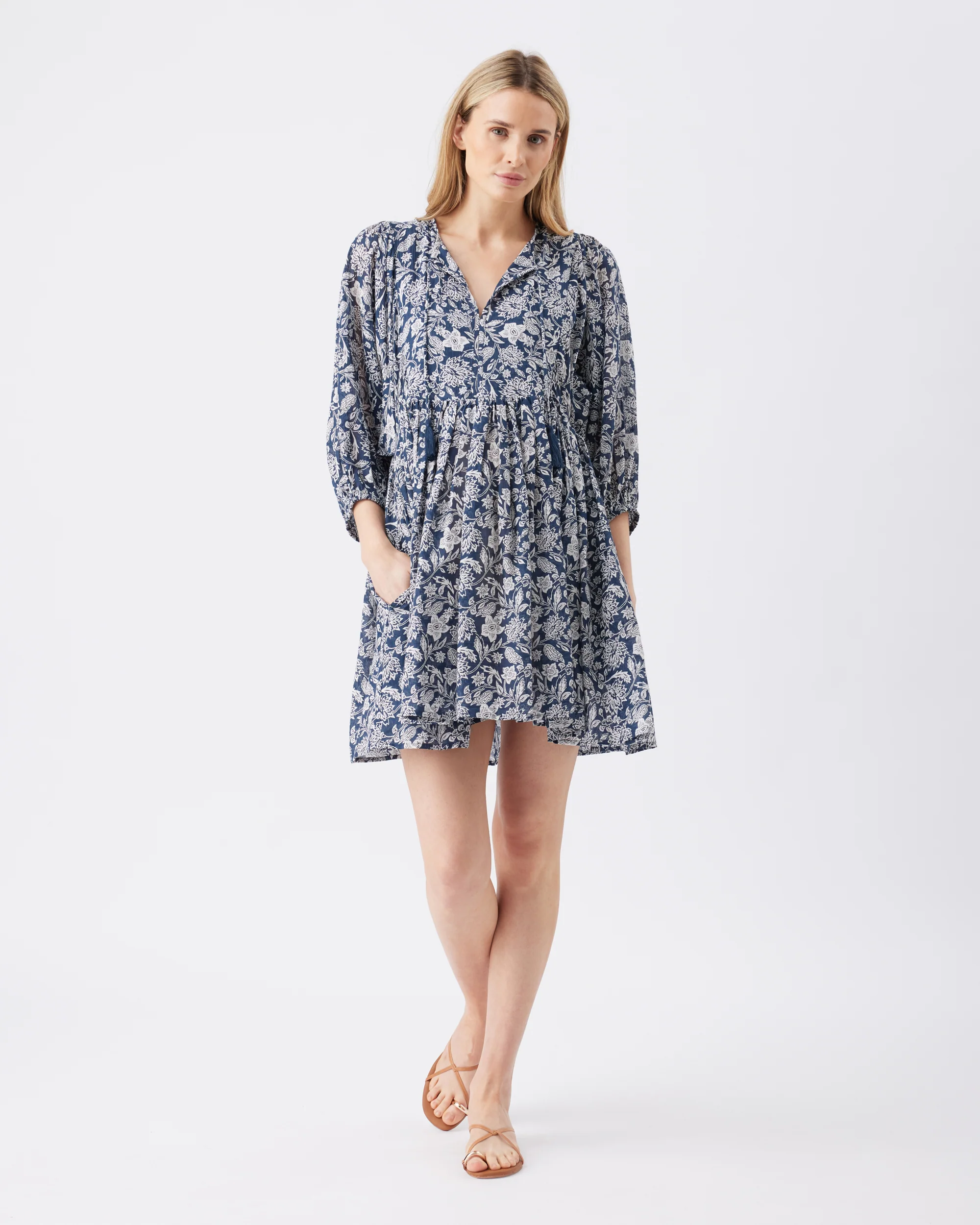 Cali Nursing Dress  Ink / White - Image 2