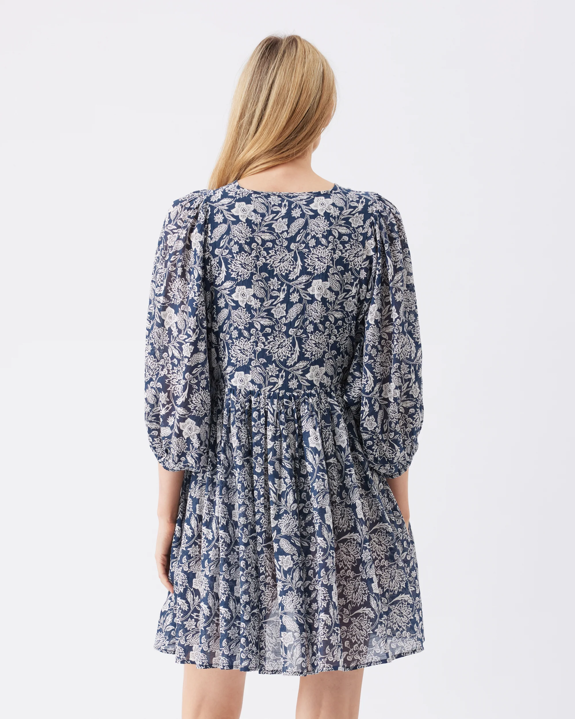 Cali Nursing Dress  Ink / White - Image 4