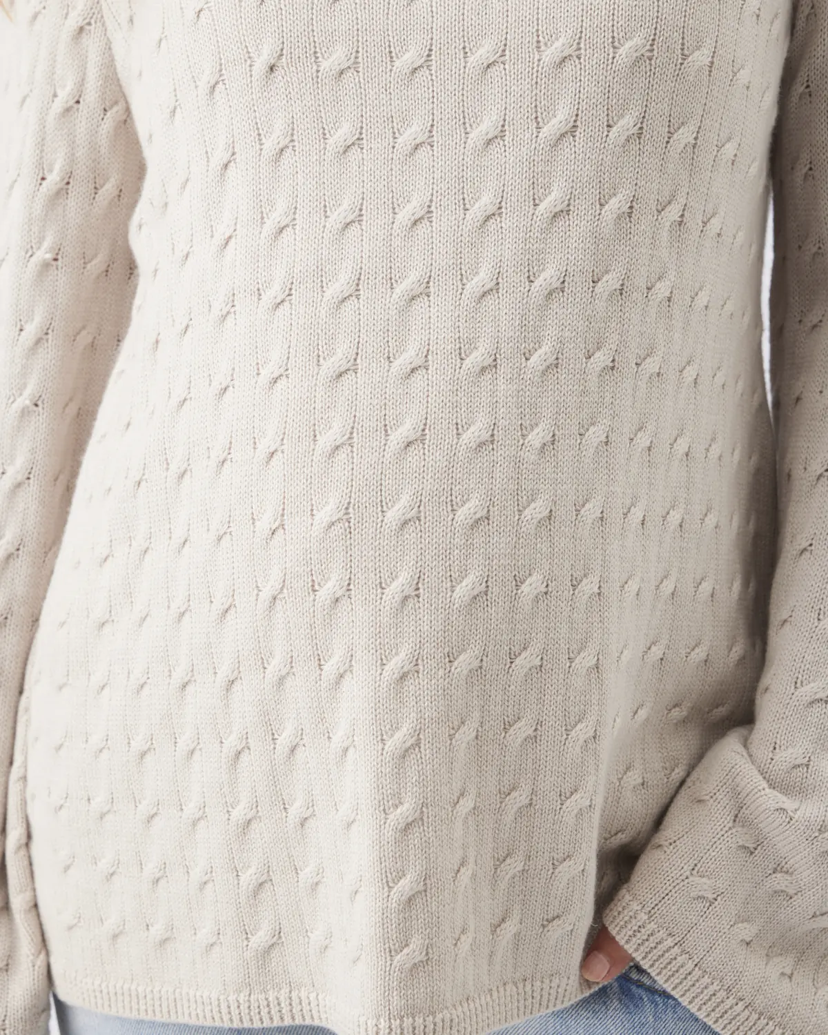 Carla Cable Nursing Knit   Fawn - Image 6