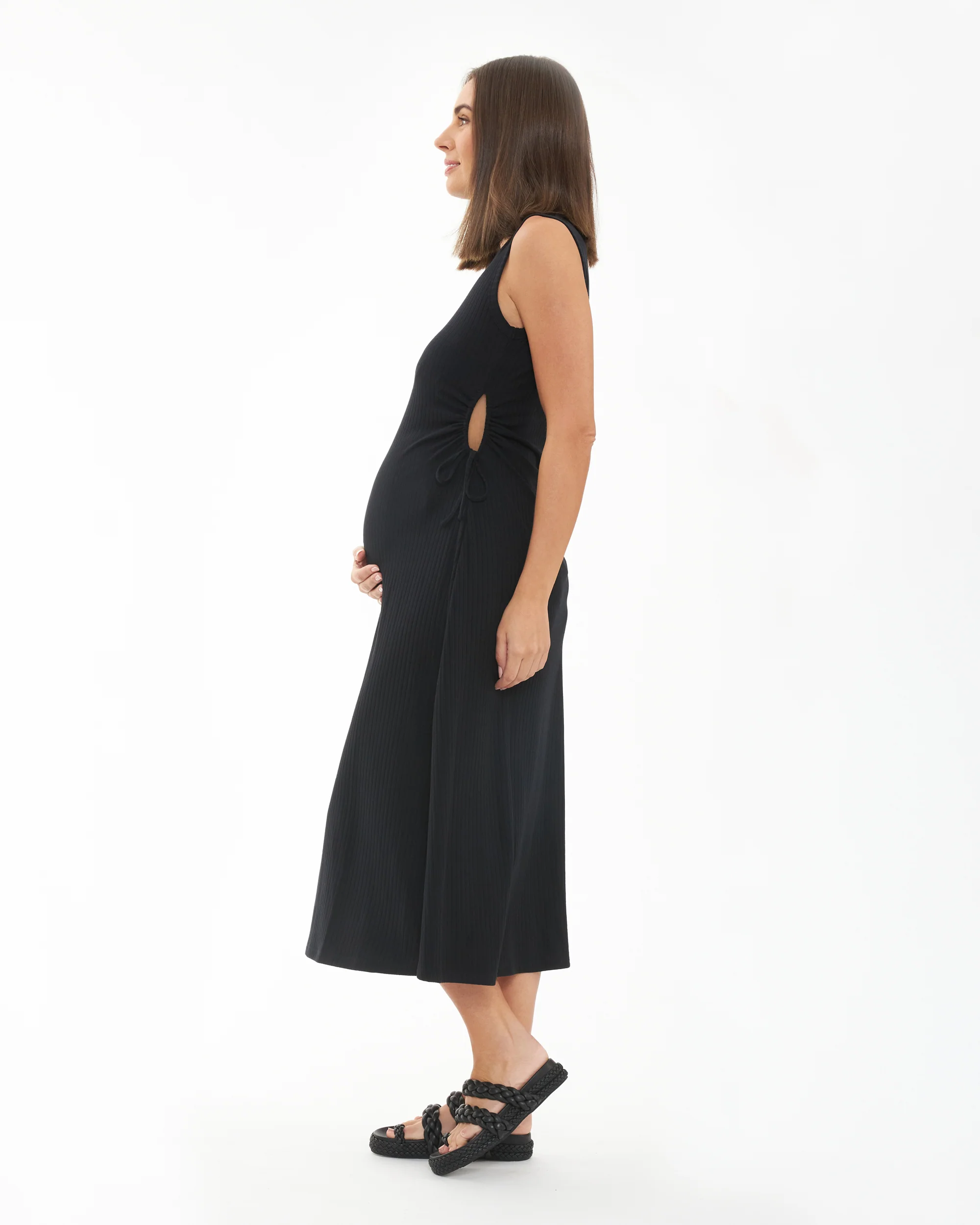 Carol Rib A-line Dress  Black - Image 4