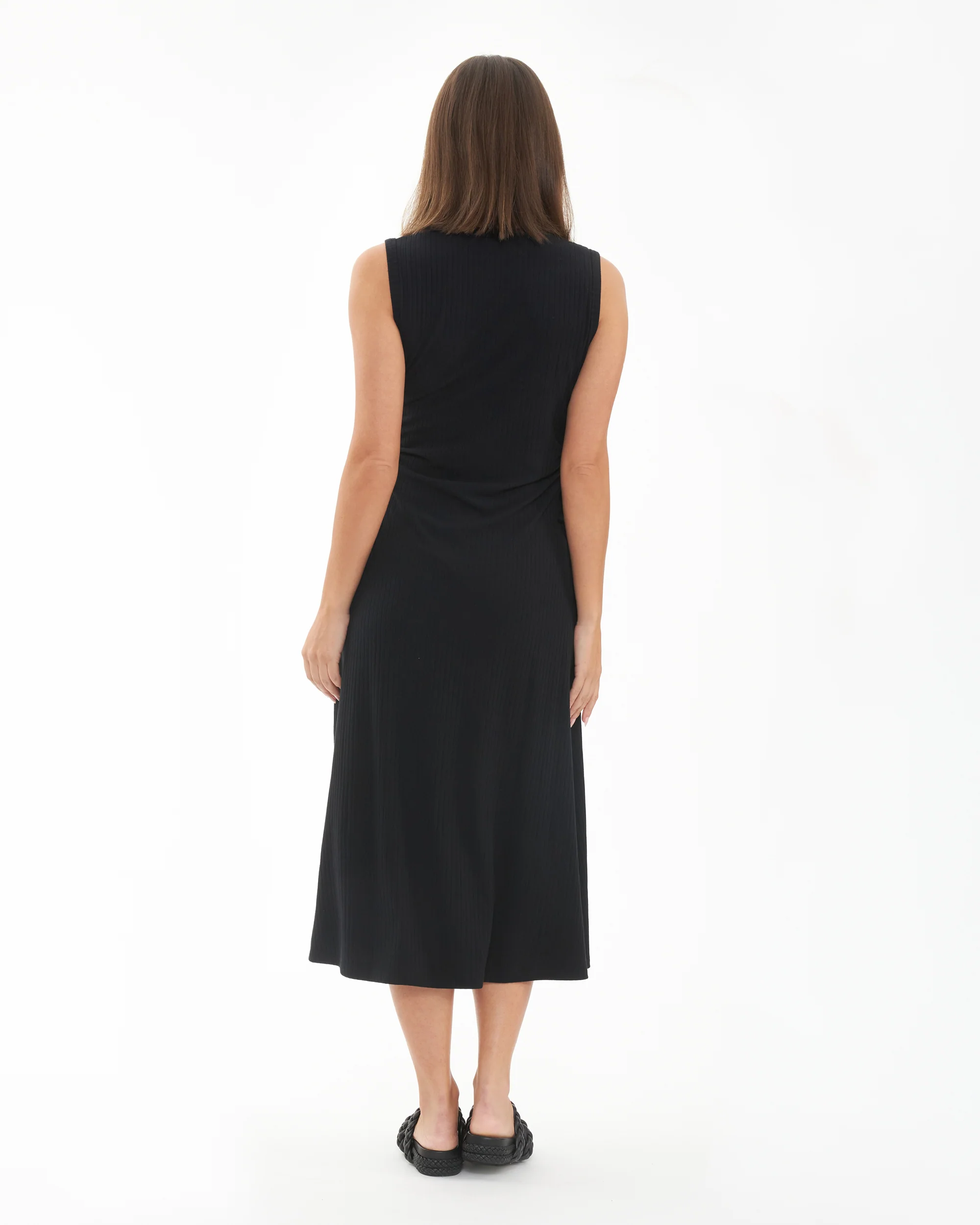 Carol Rib A-line Dress  Black - Image 5