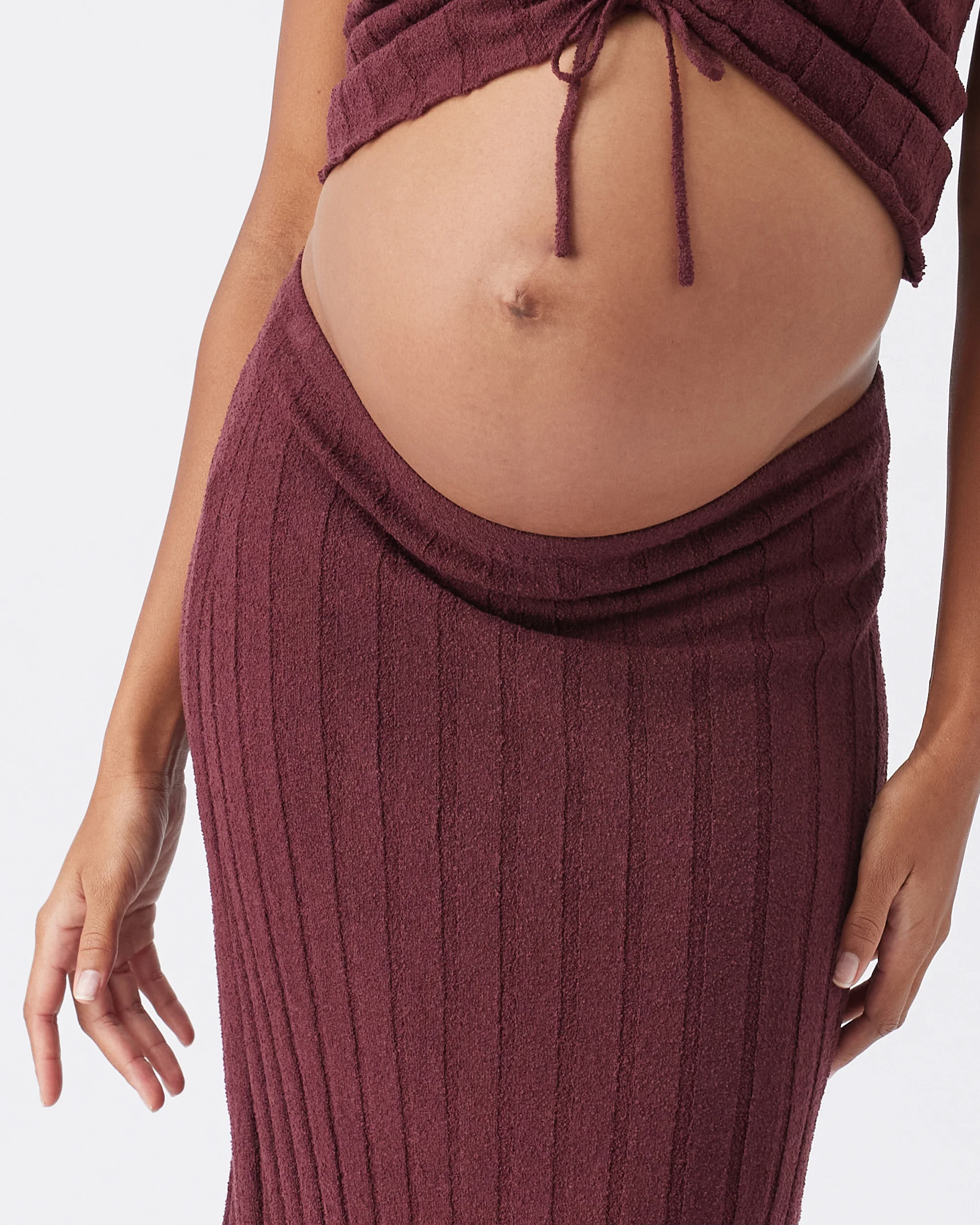Charli Rib Knit Skirt  Maroon - Image 5