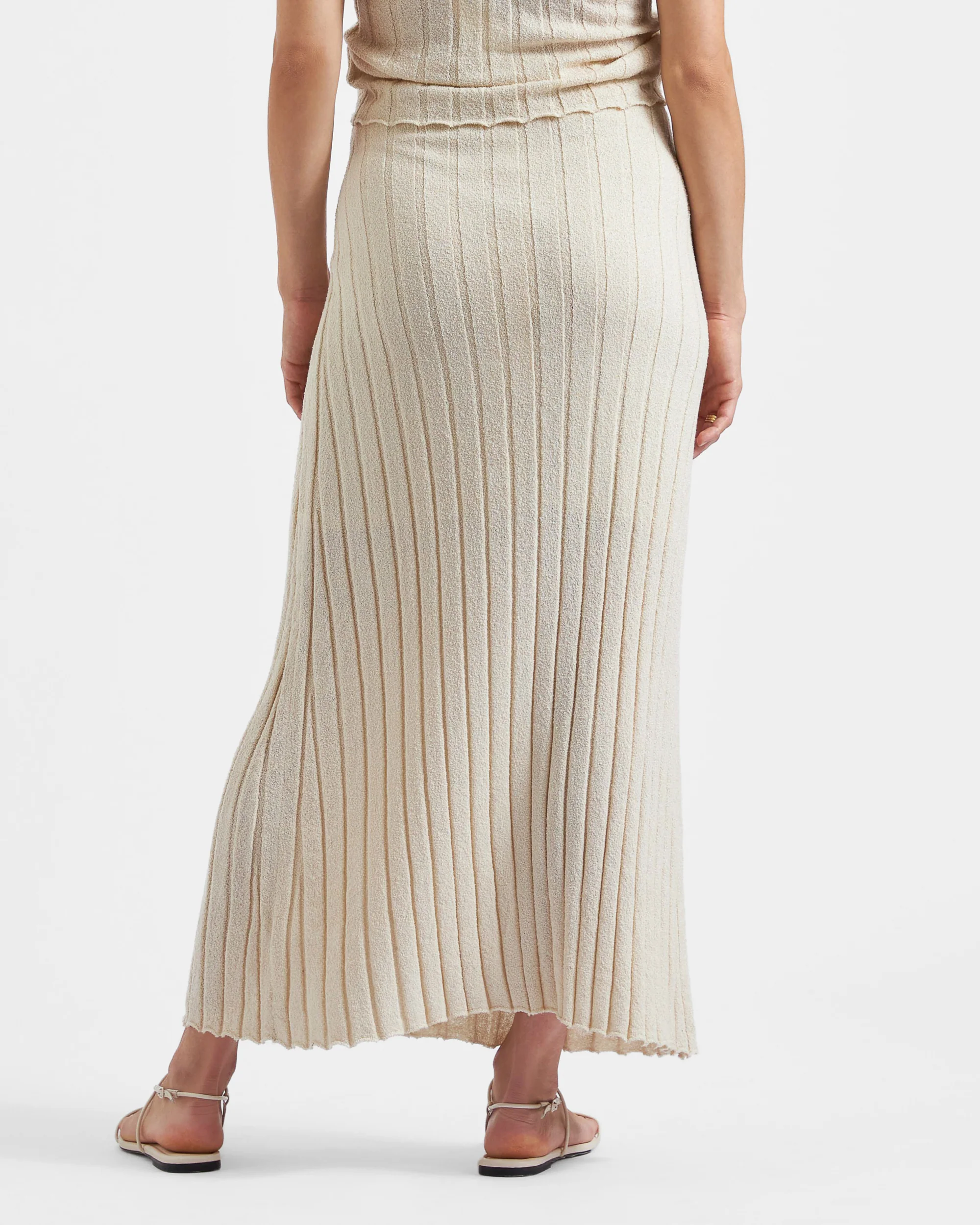 Charli Rib Knit Skirt  Stone - Image 5