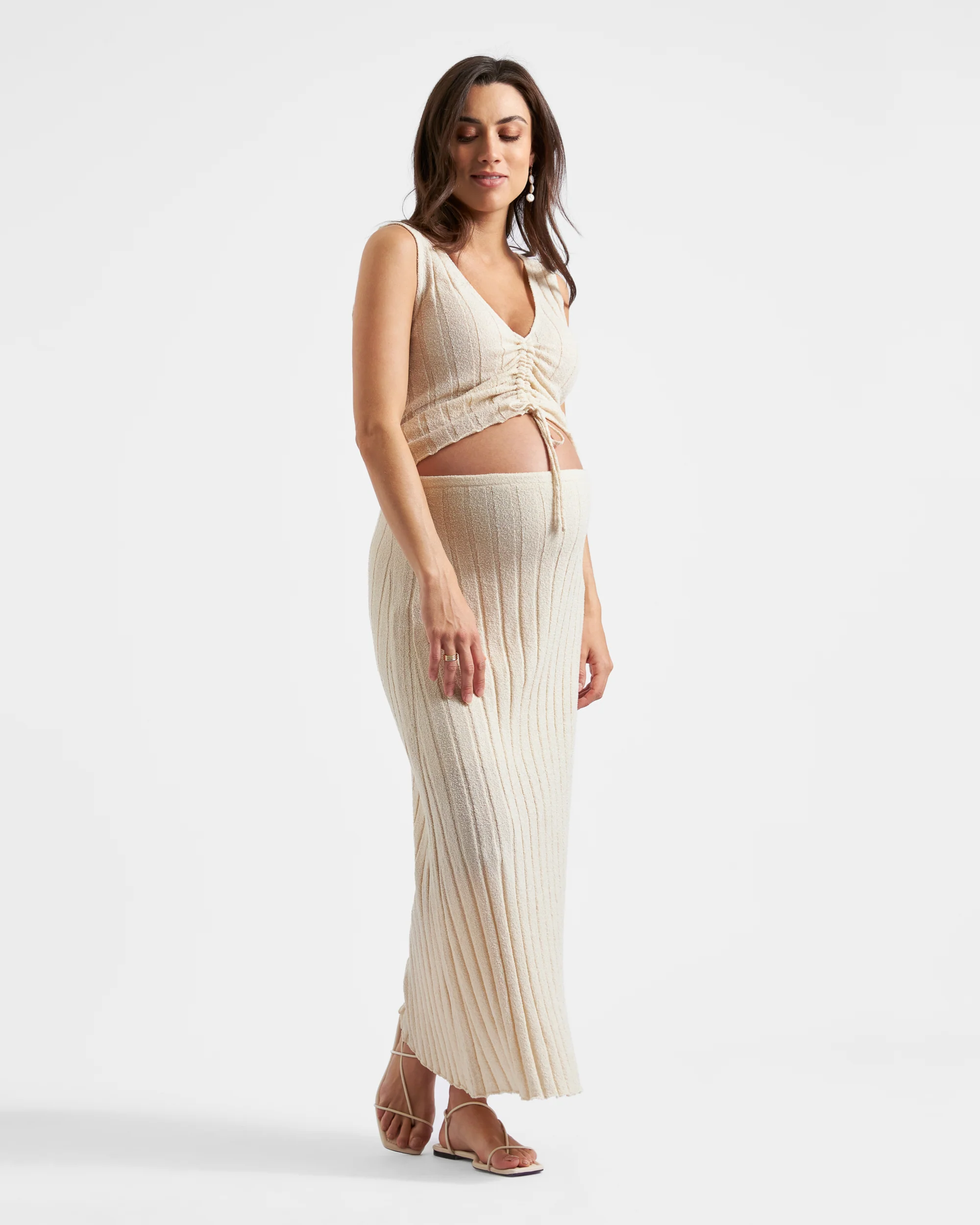 Charli Rib Knit Skirt  Stone - Image 6