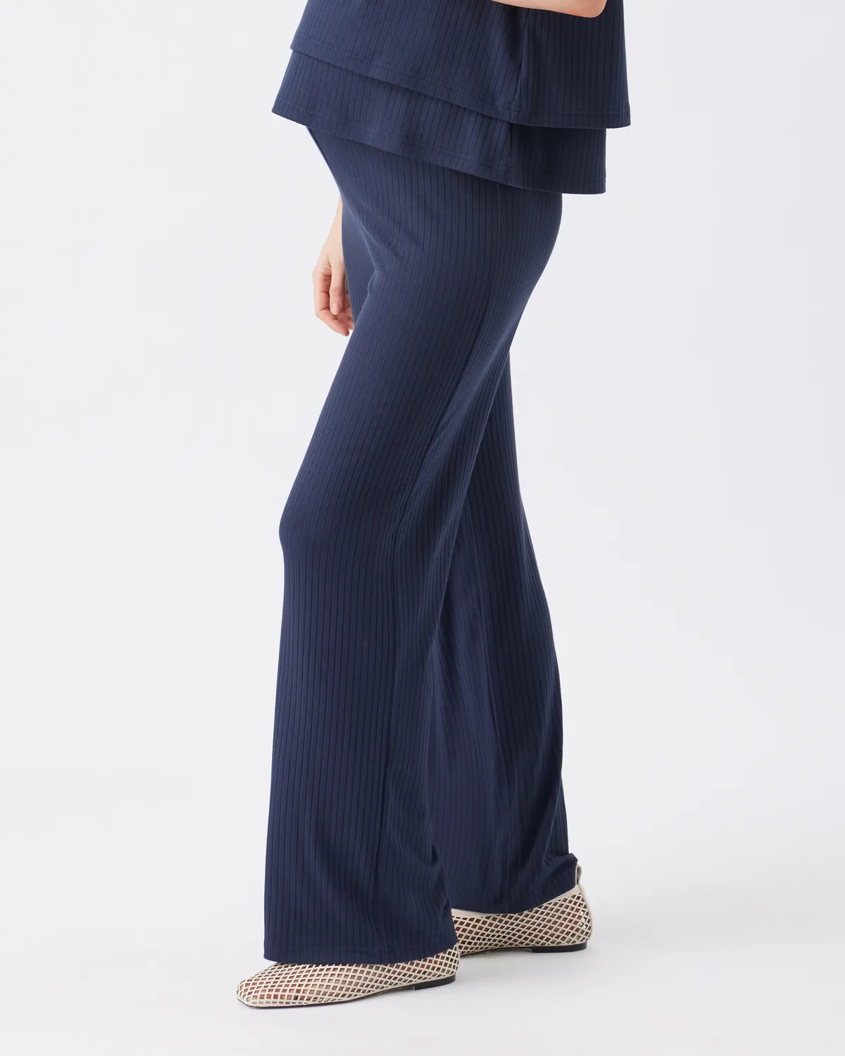 Cindy Rib Pant  Navy - Image 3