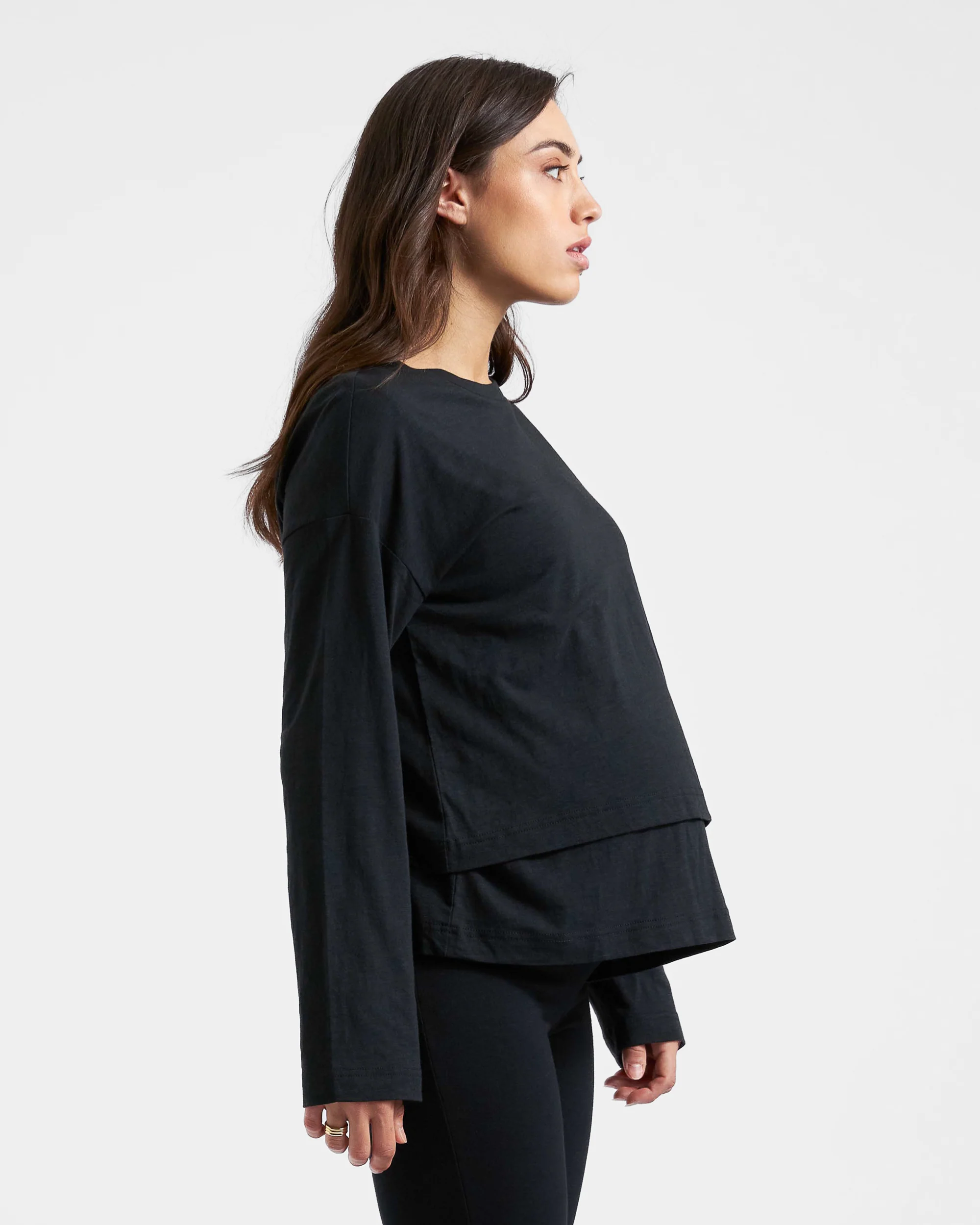 Claud Long Sleeve Nursing Top Black - Image 2