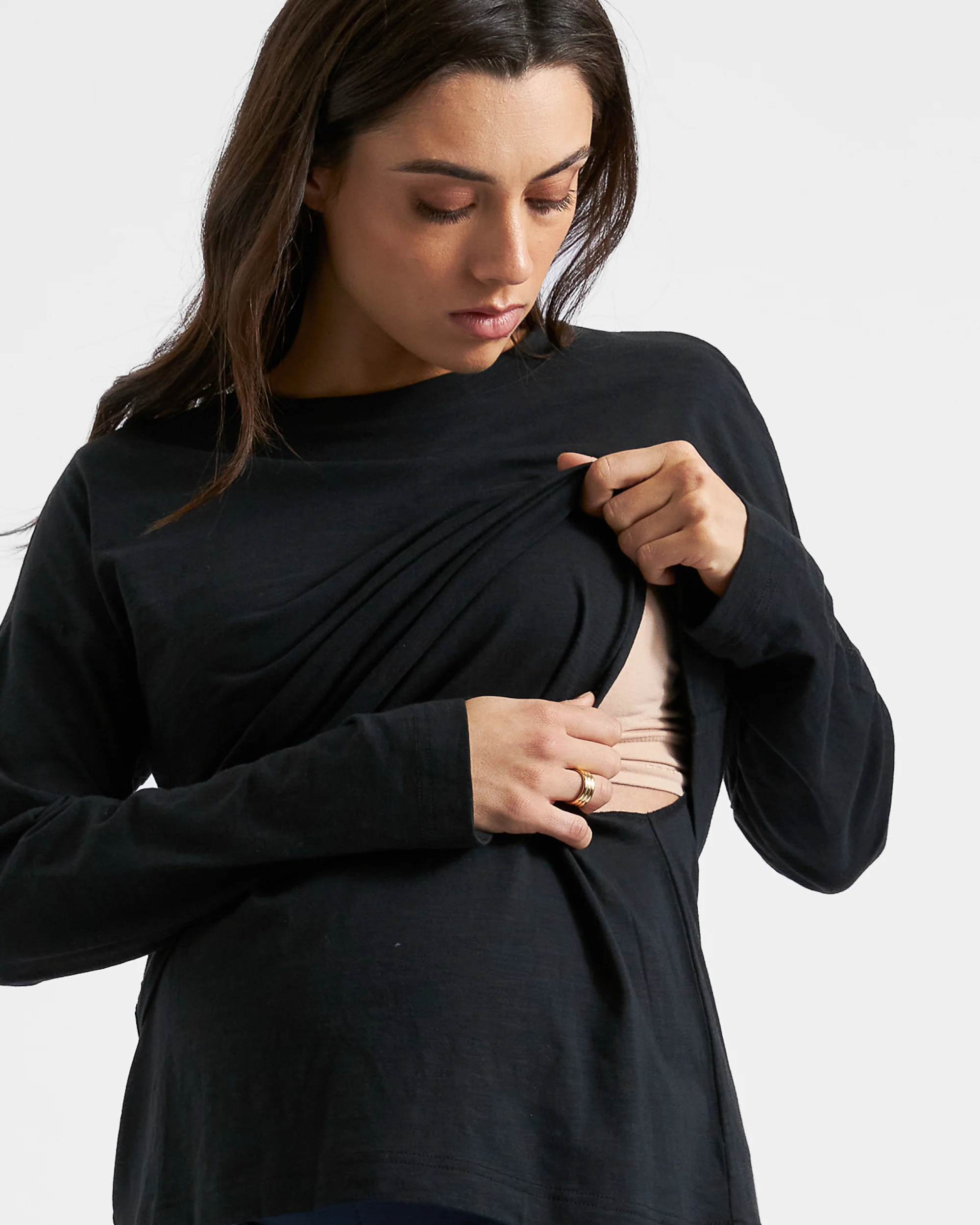 Claud Long Sleeve Nursing Top Black - Image 4