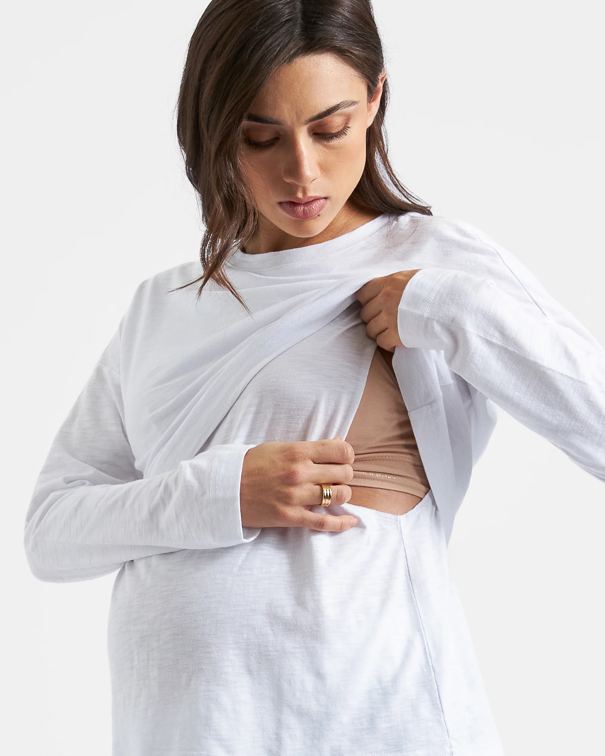Claud Long Sleeve Nursing Top White - Image 4