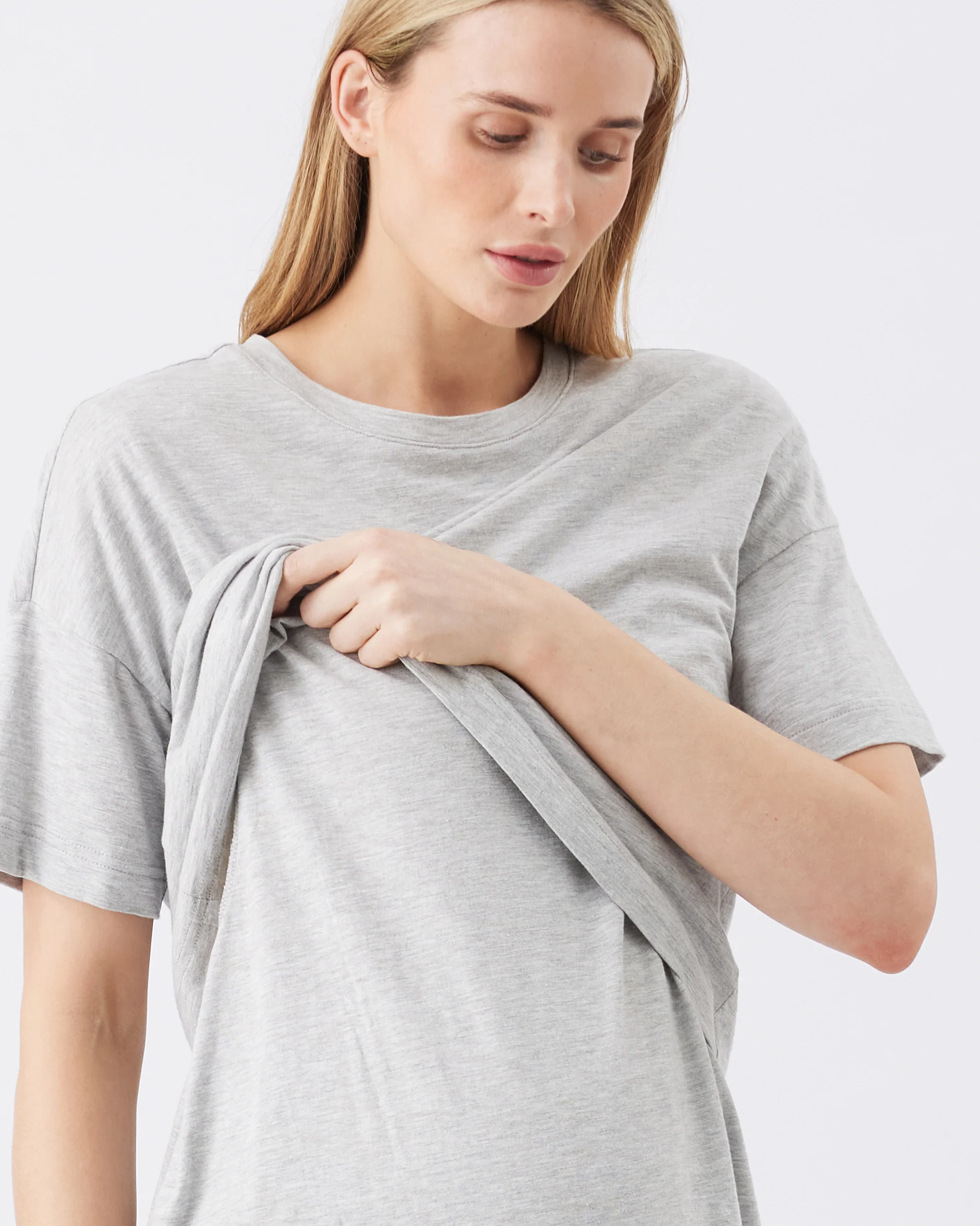 Claud Nursing Tee  Grey Marle - Image 2