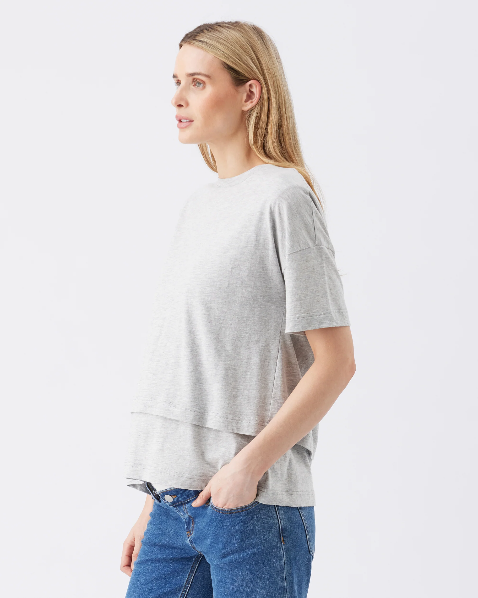 Claud Nursing Tee  Grey Marle - Image 3