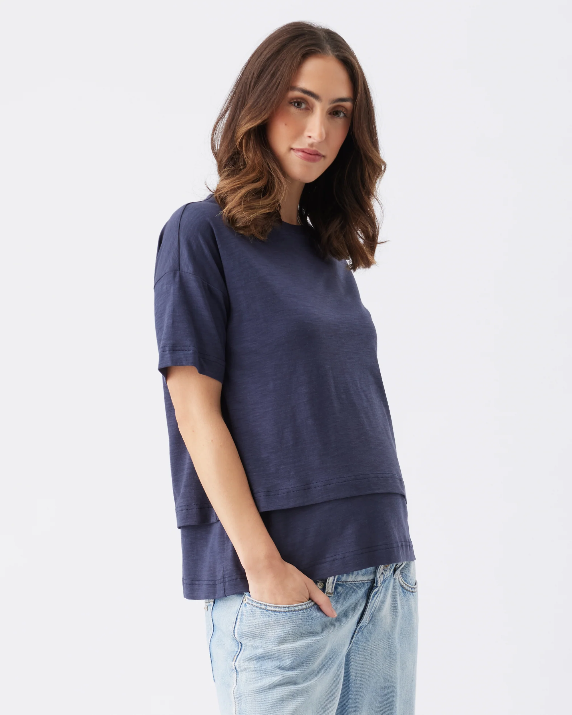 Claud Nursing Tee  Indigo - Image 3