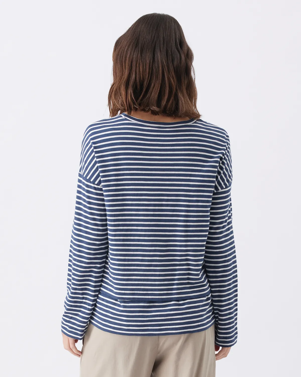 Claudette Long Sleeve Nursing Top Ink / White - Image 5