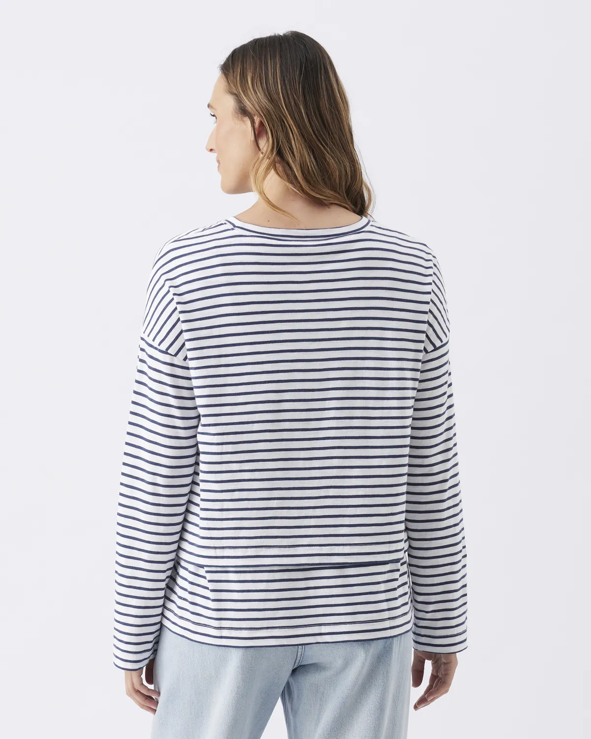 Claudette Long Sleeve Nursing Top White / Ink - Image 4
