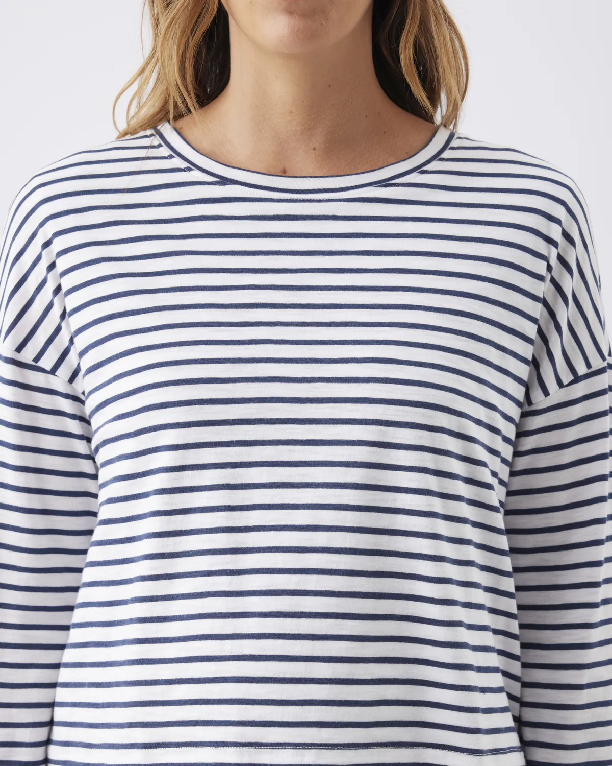 Claudette Long Sleeve Nursing Top White / Ink - Image 5