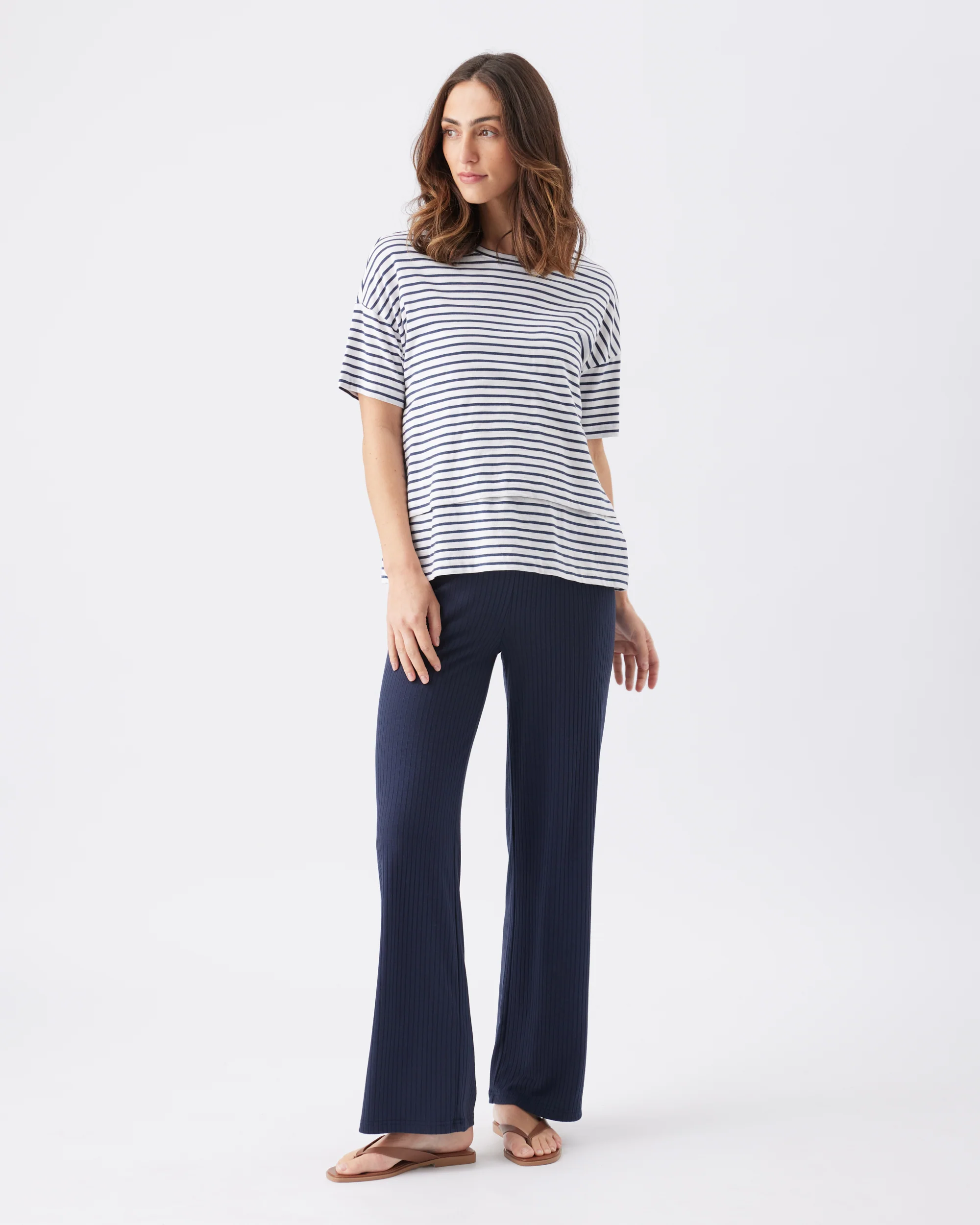 Claudette Nursing Tee  White / Ink - Image 2