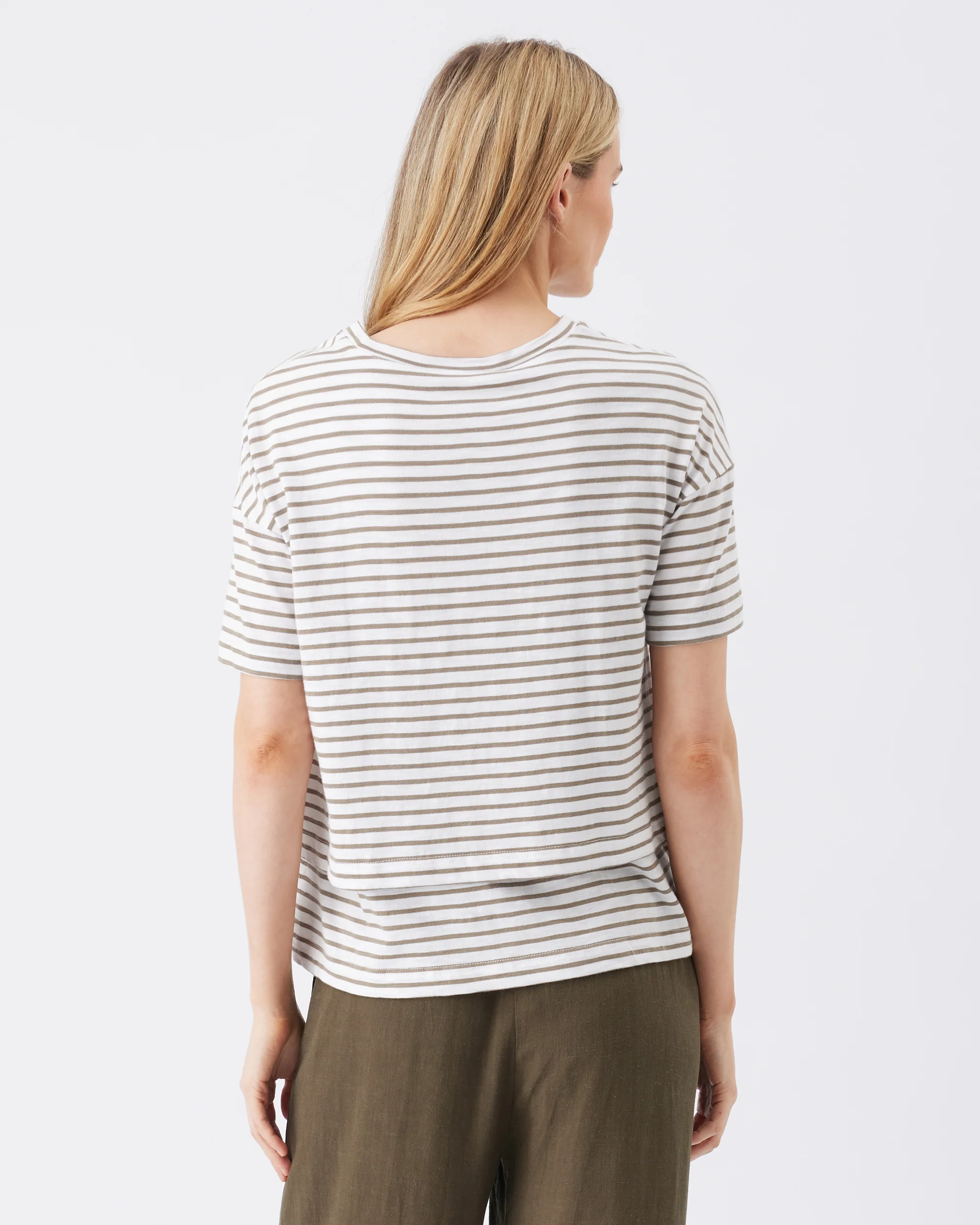 Claudette Nursing Tee  White / Olive - Image 4