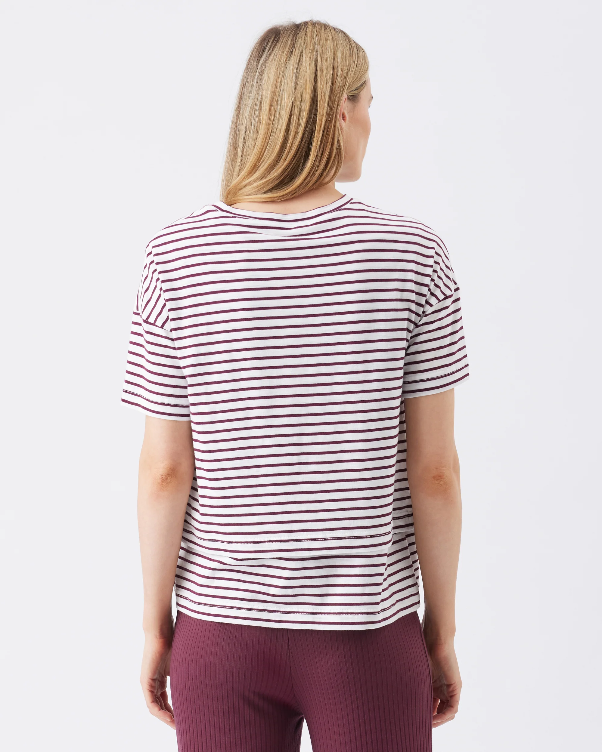 Claudette Nursing Tee  White / Maroon - Image 5