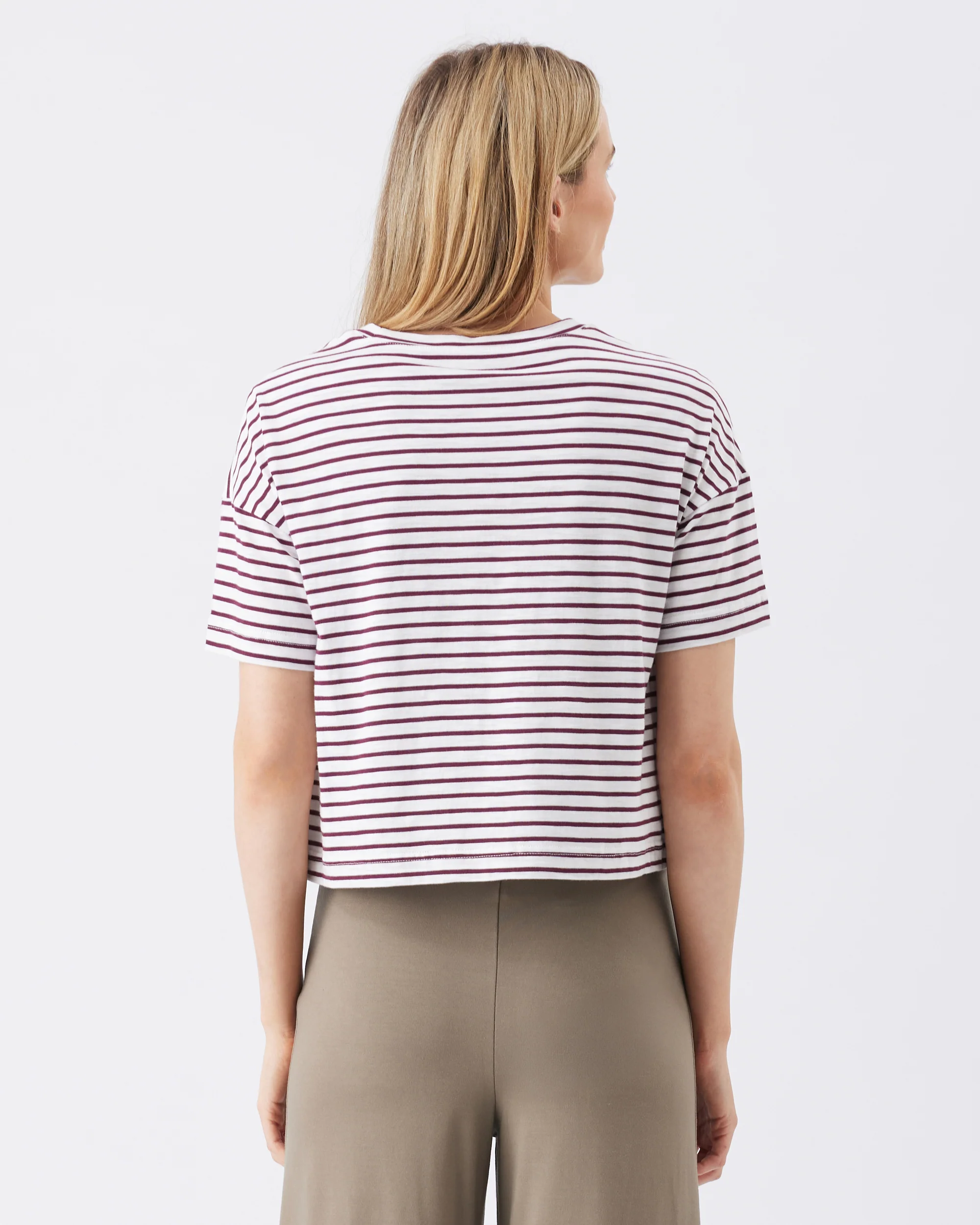 Claudette Nursing Tee  White / Maroon - Image 6