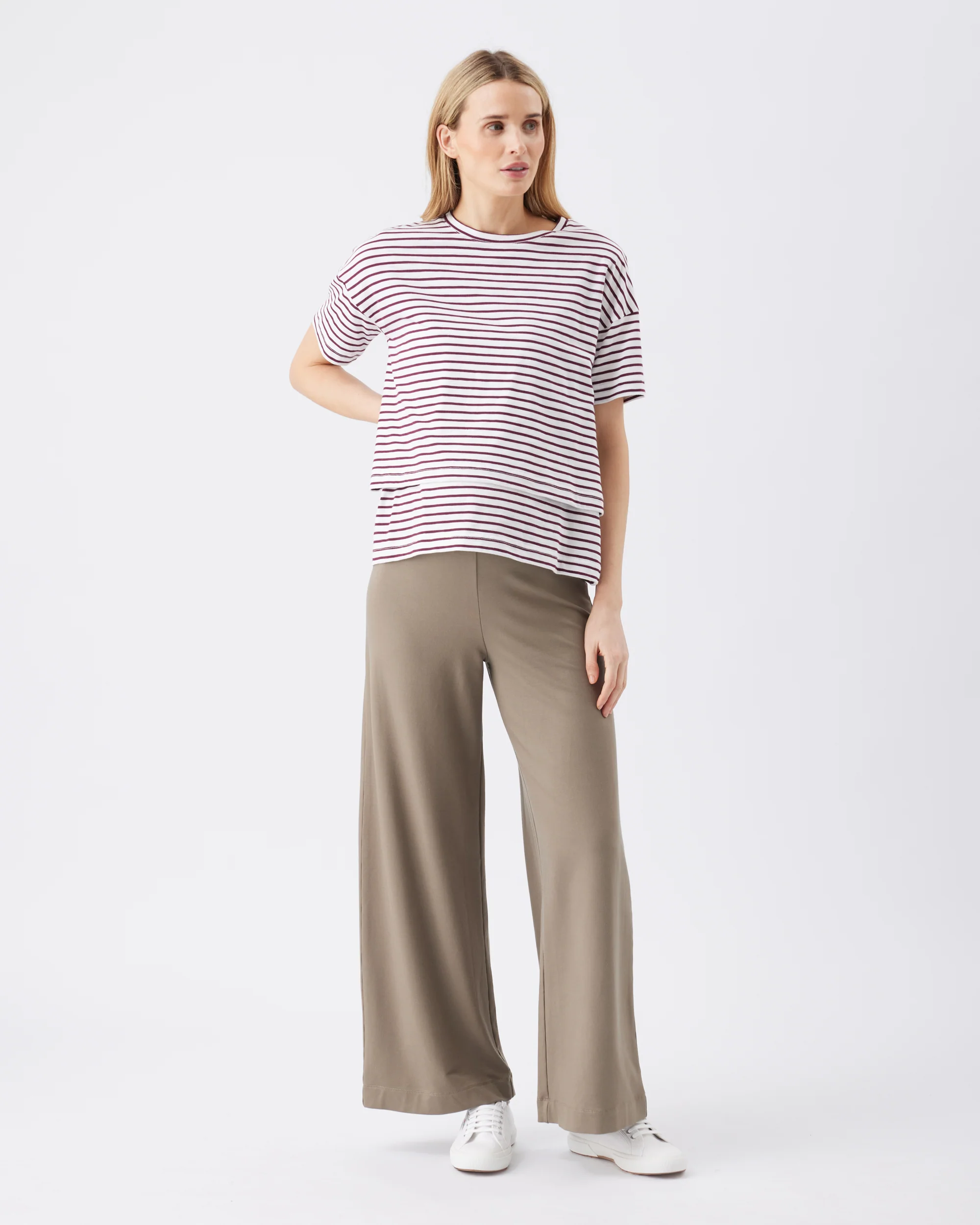 Claudette Nursing Tee  White / Maroon - Image 8