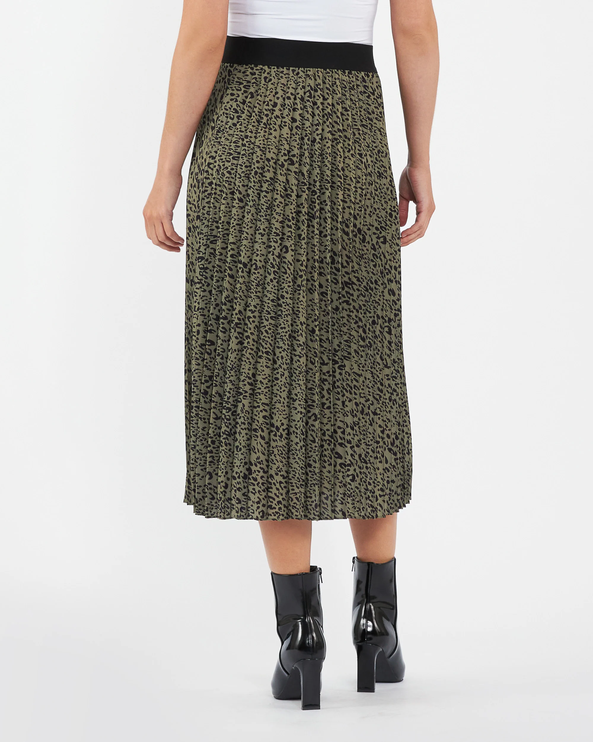 Cleo Pleat Skirt Khaki / Black - Image 5