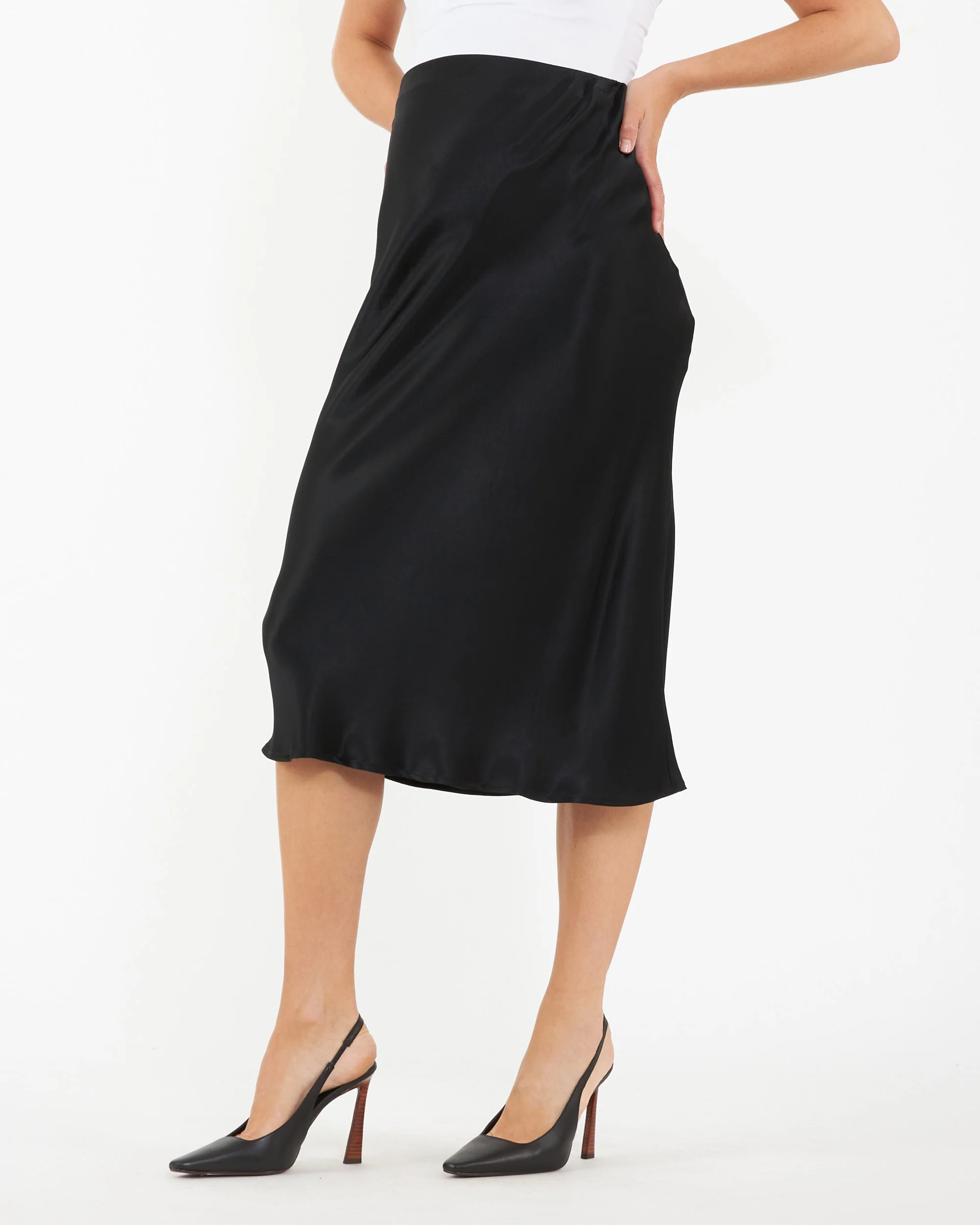Crystal Satin Skirt Black - Image 3