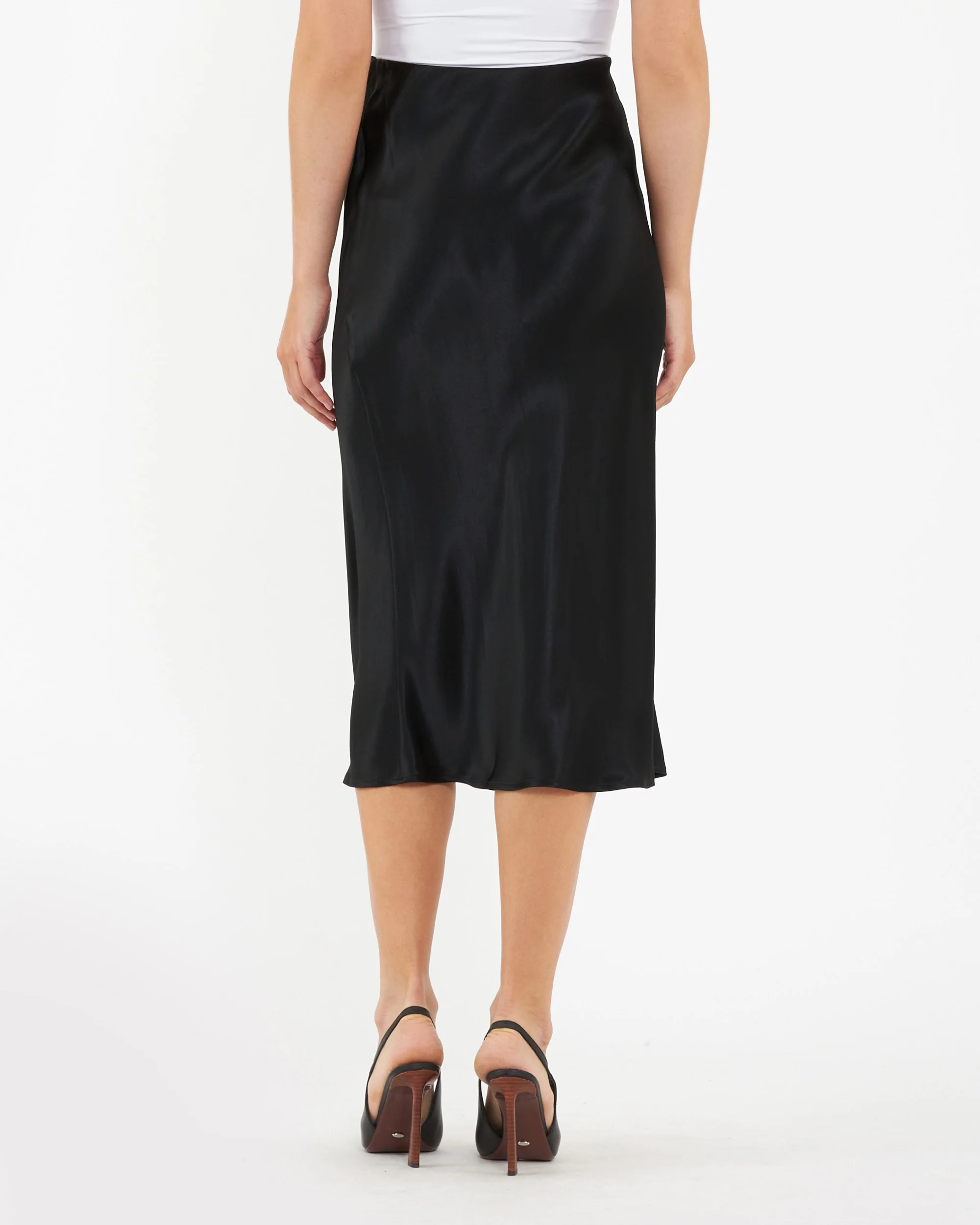 Crystal Satin Skirt Black - Image 4