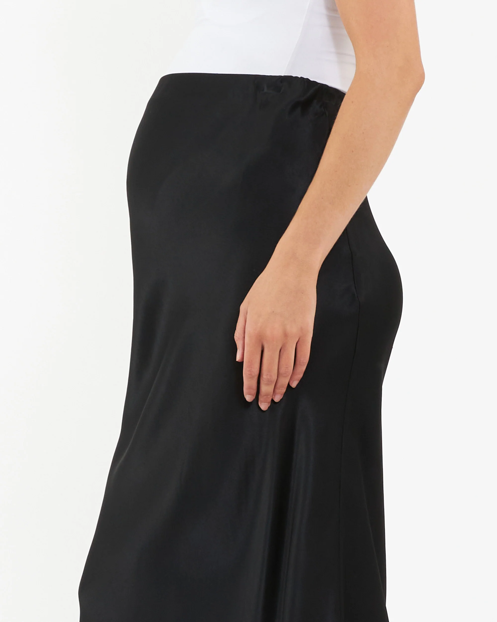 Crystal Satin Skirt Black - Image 5