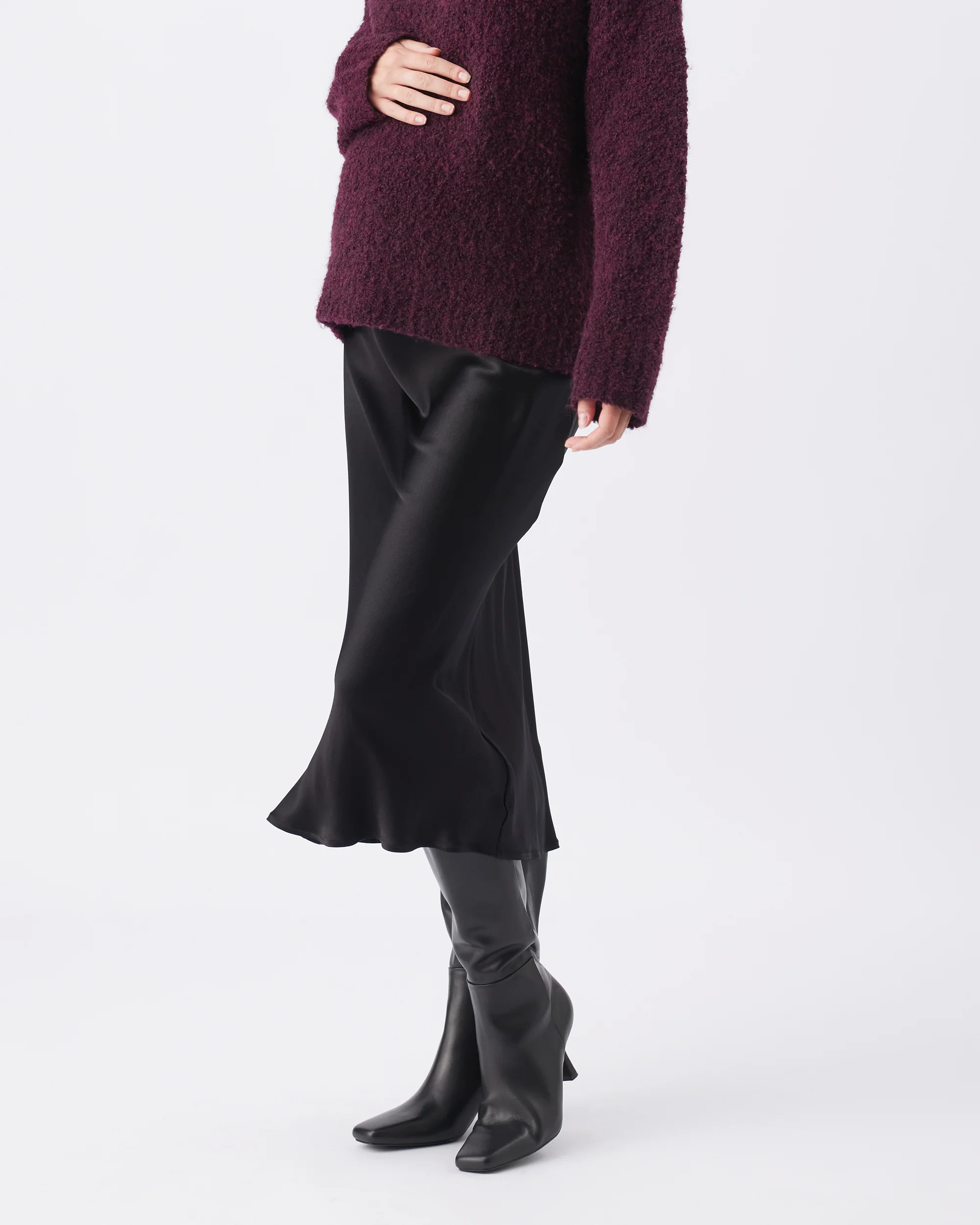 Crystal Satin Skirt Black - Image 6
