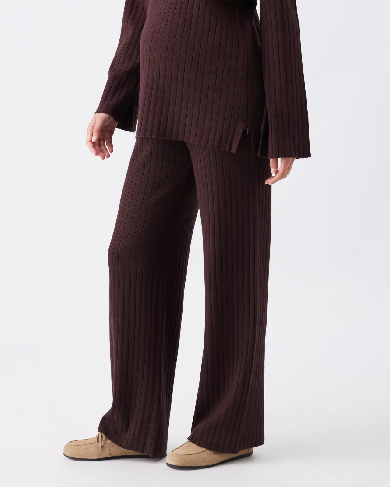 Dallas Rib Knit Pant  Cocoa - Image 4