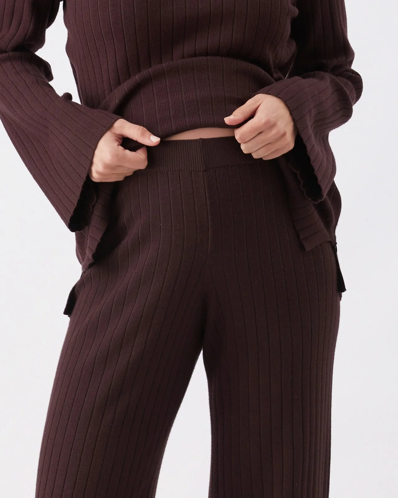 Dallas Rib Knit Pant  Cocoa - Image 6