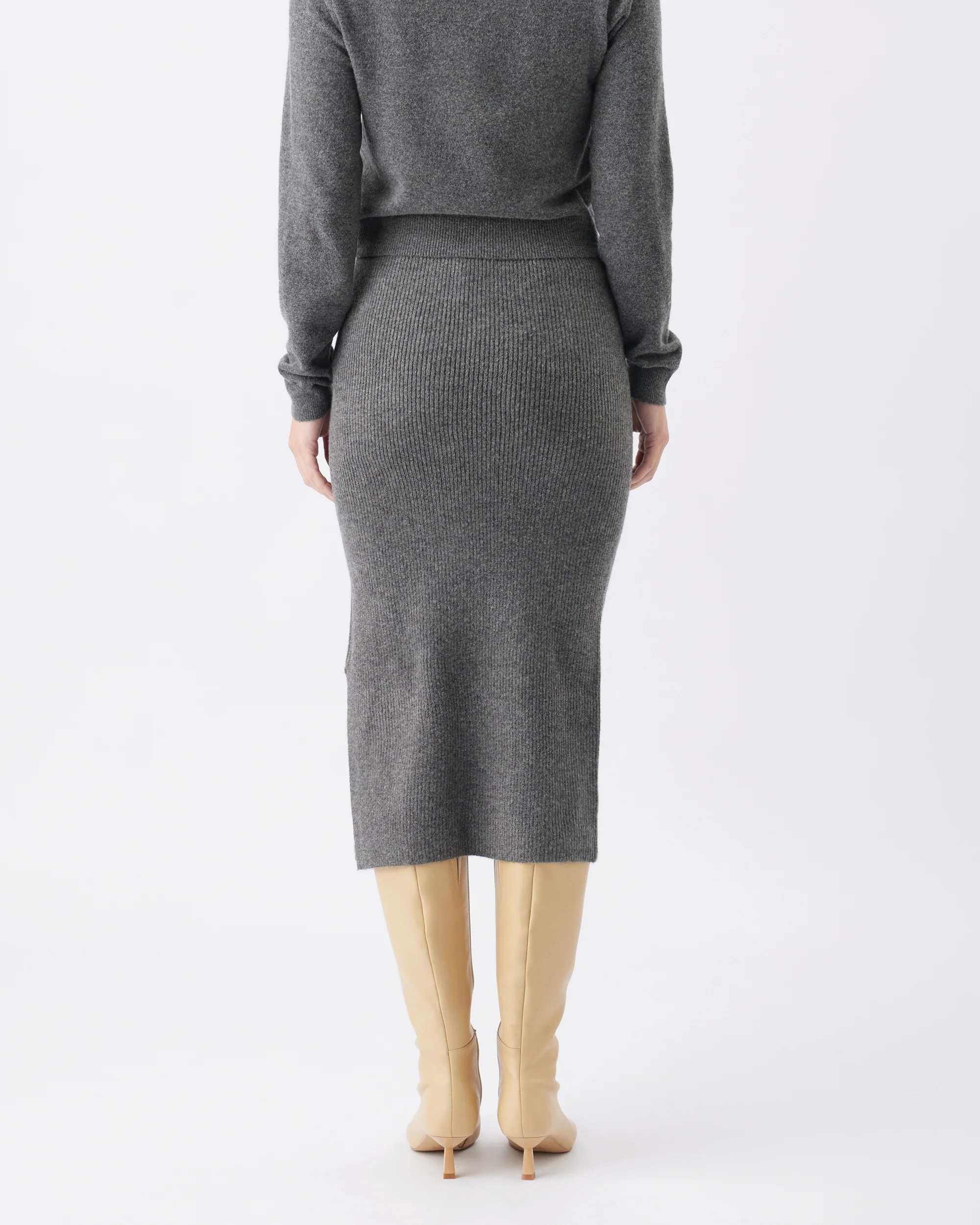 Dani Knit Skirt Charcoal Marle - Image 5