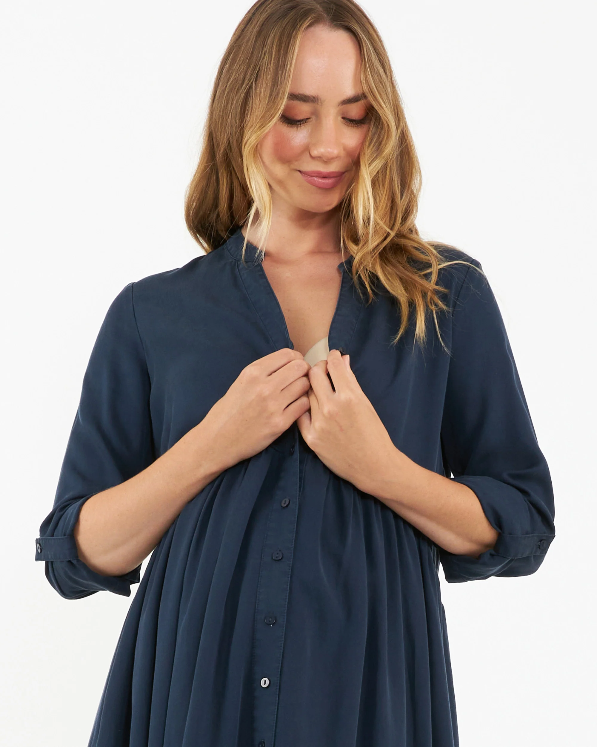 Demi Tencel Dress  Navy - Image 2