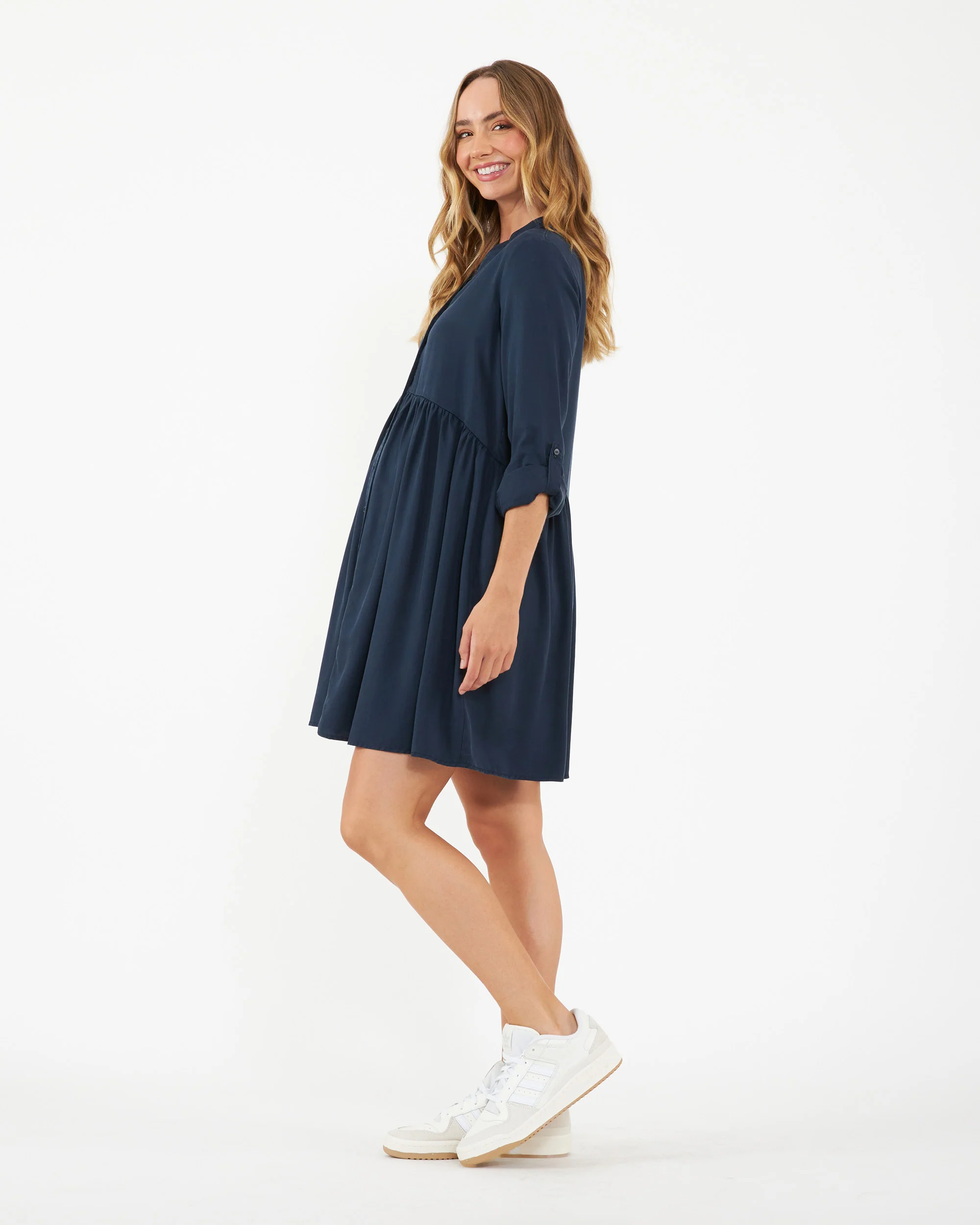 Demi Tencel Dress  Navy - Image 4
